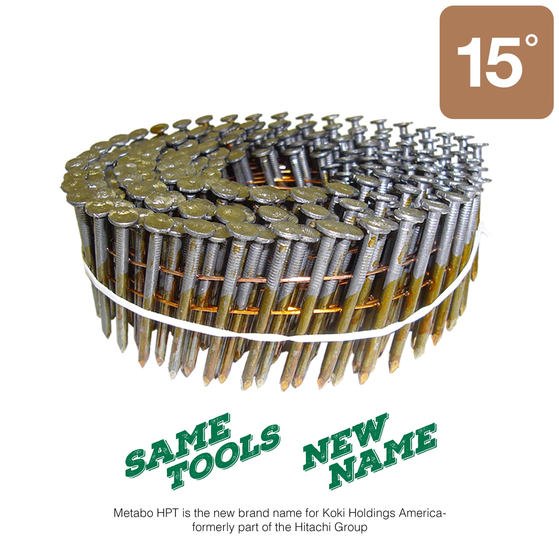 slide 4 of 4, Metabo HPT 1-1/2-in x 0.099-in 15 -Degree 4d Bright Smooth Shank Collated Framing nails ( 3000 -Per Box ), 1 ct