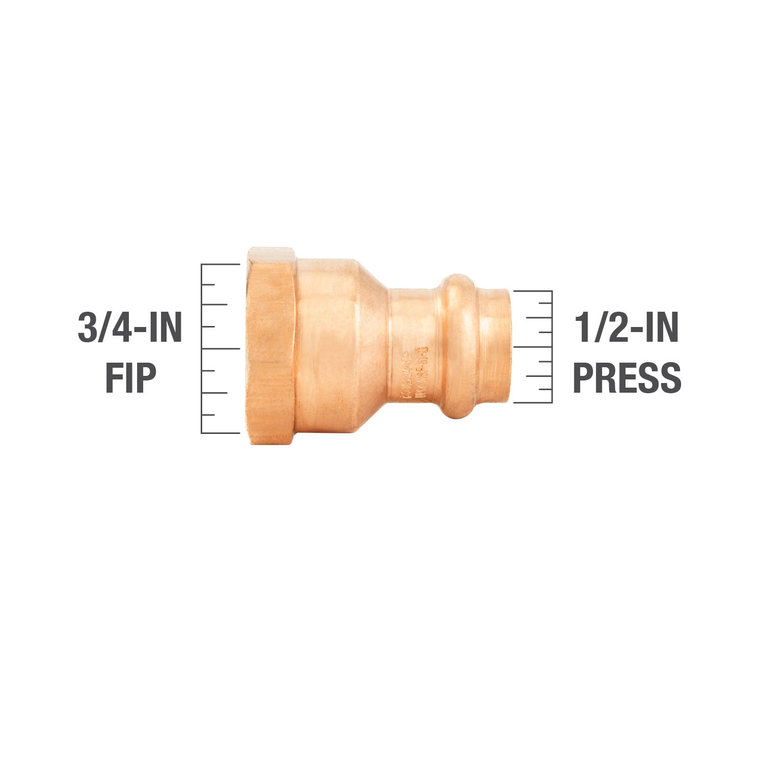 slide 3 of 6, Streamline 1/2-in x 3/4-in Copper Press Reducing Female Adapter, 1 ct
