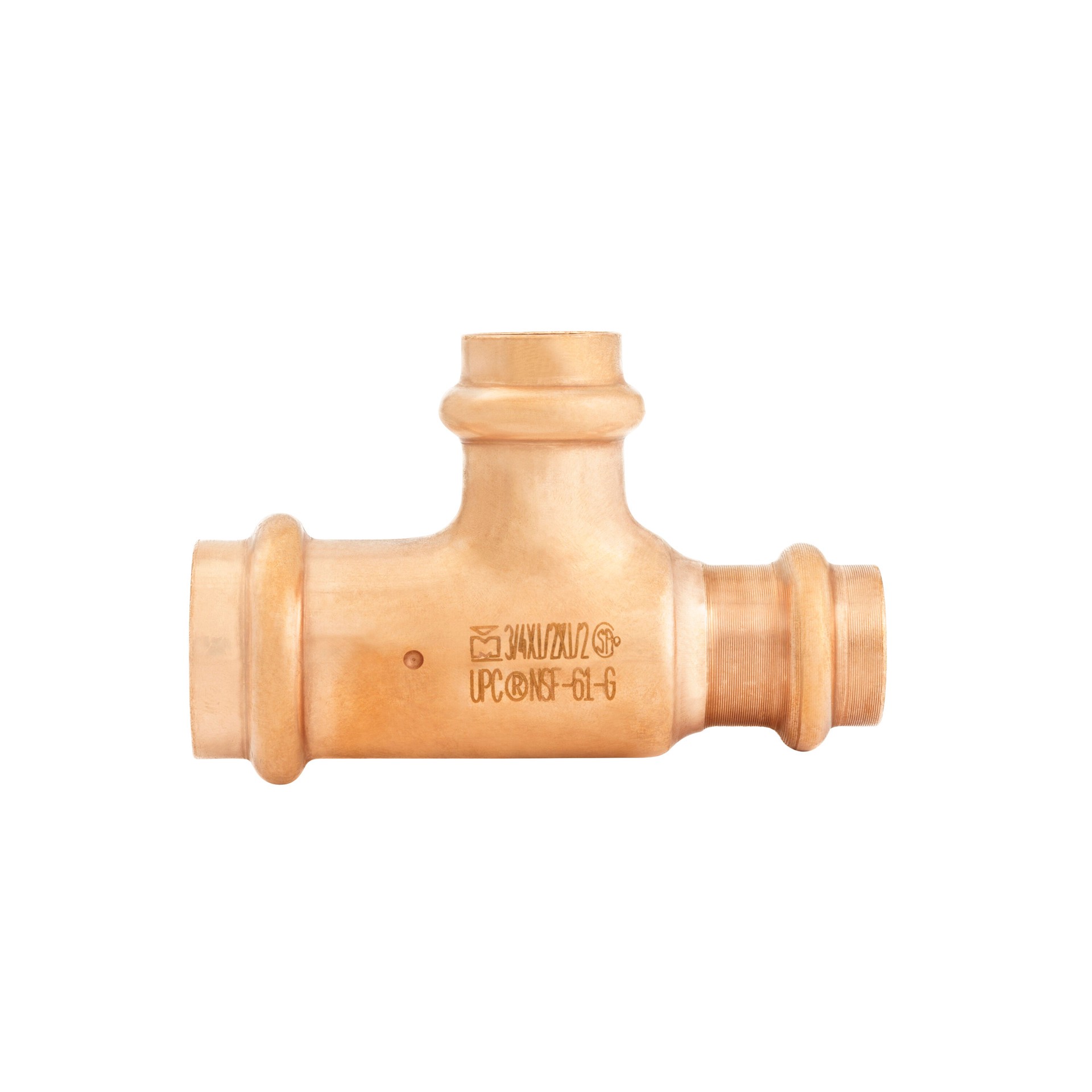 slide 2 of 6, Streamline 3/4-in x 1/2-in x 1/2-in Copper Press Reducing Tee, 1 ct