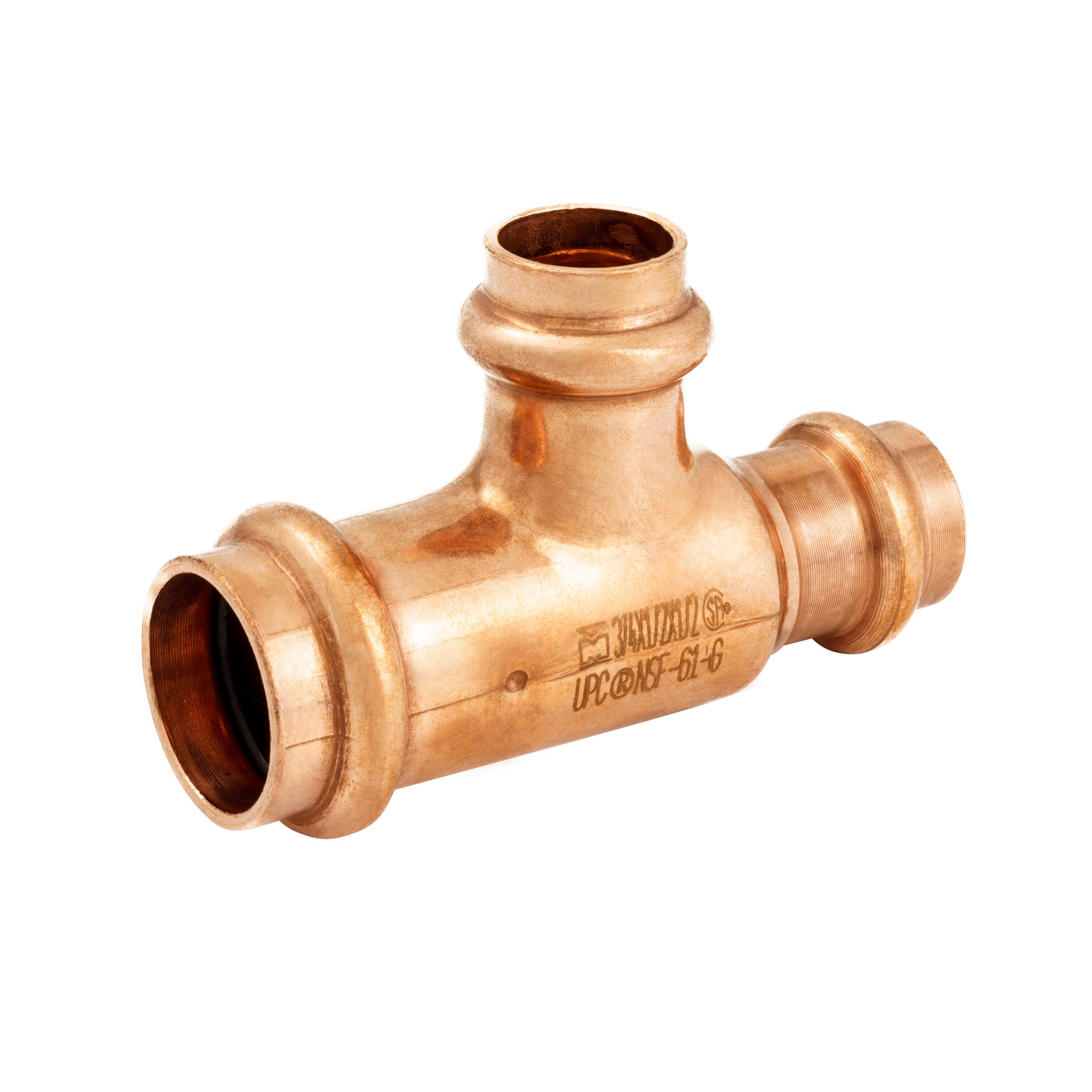 slide 1 of 6, Streamline 3/4-in x 1/2-in x 1/2-in Copper Press Reducing Tee, 1 ct
