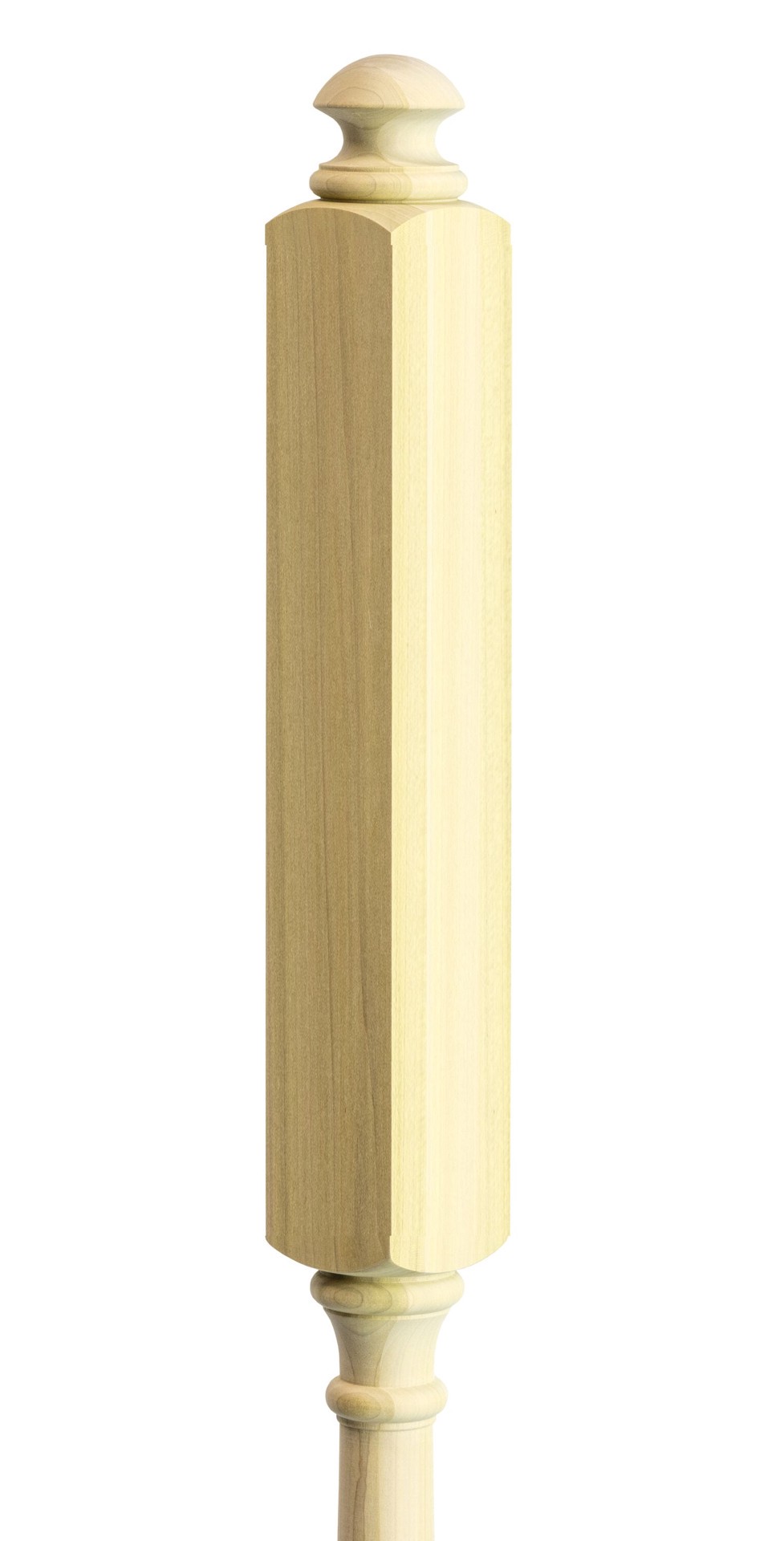 slide 6 of 6, Crown Heritage Colonial 54-in x 3-in Unfinished Poplar Colonial Intermediate Stair Newel Post, 1 ct