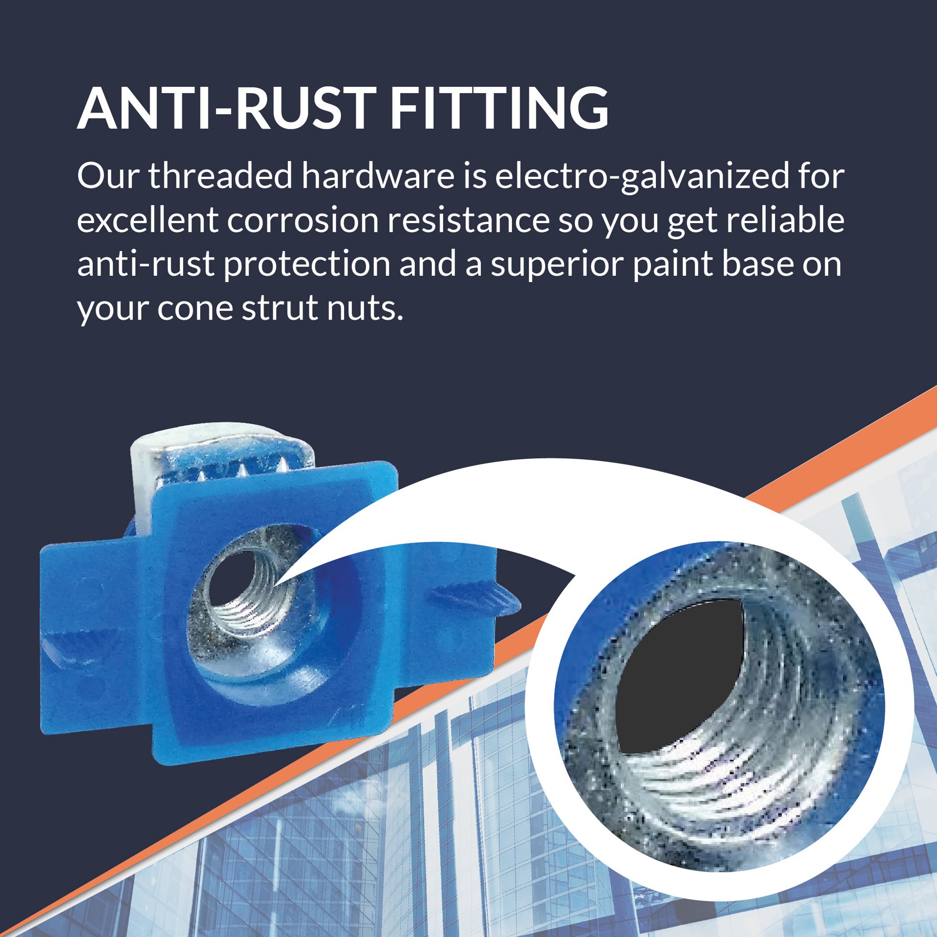slide 4 of 6, Adamax 1/4-in Cone Strut Nut, 1 ct