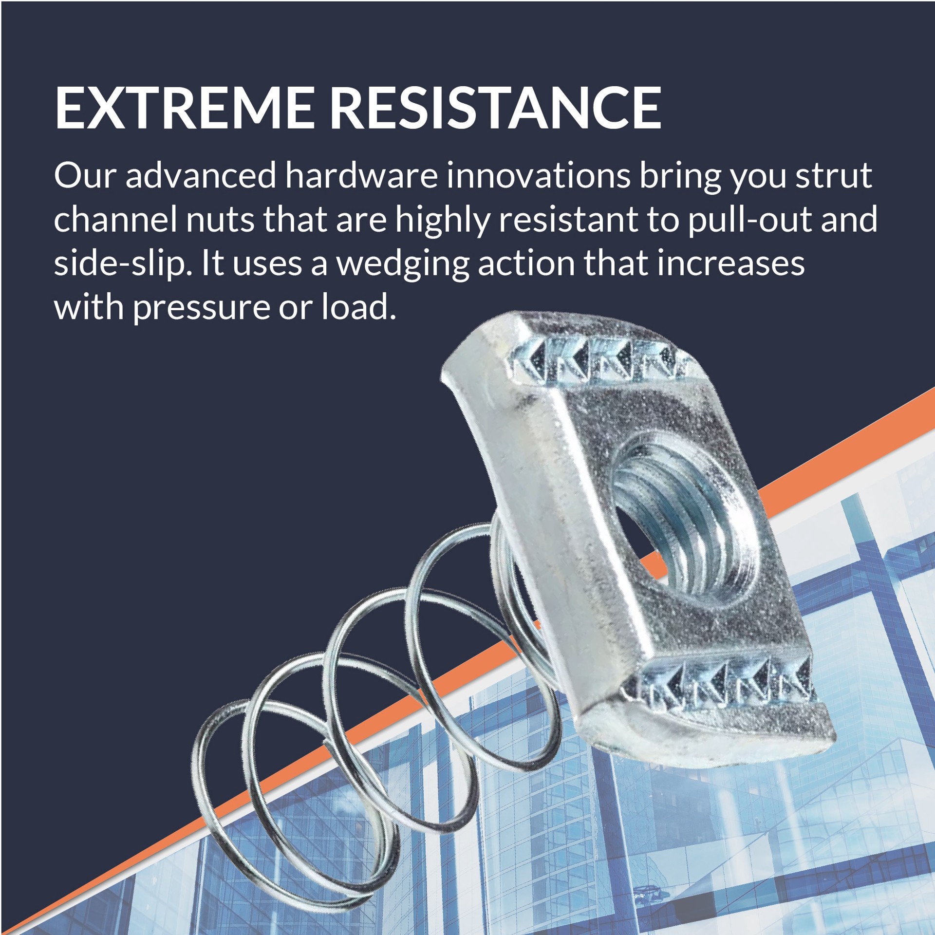 slide 3 of 6, Adamax 3/8-in Straight Strut Nut, 1 ct