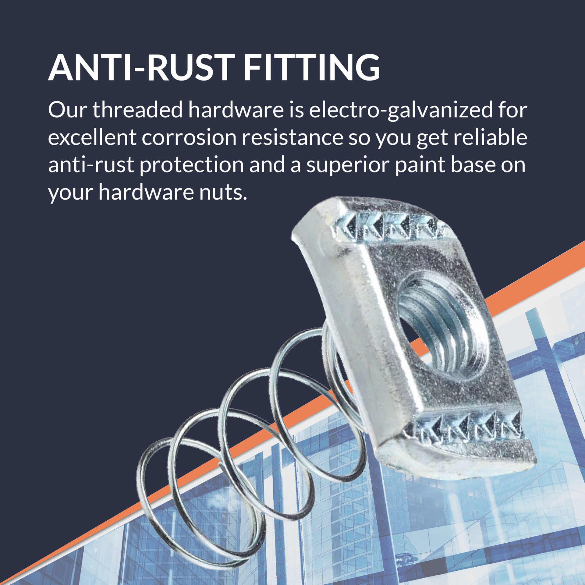 slide 4 of 6, Adamax 3/8-in Straight Strut Nut, 1 ct