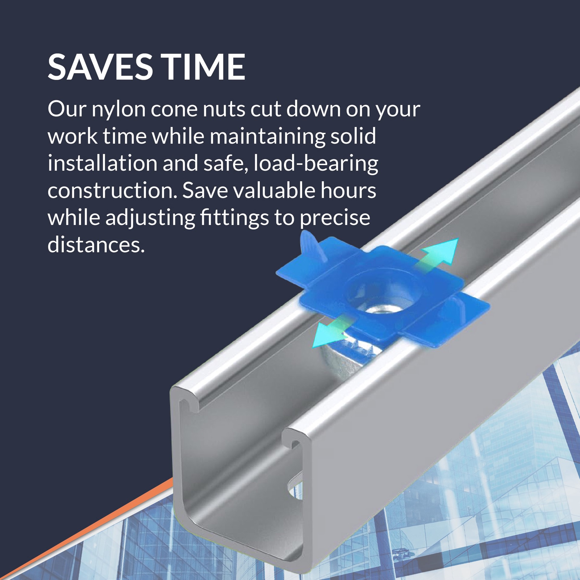 slide 5 of 6, Adamax 3/8-in Cone Strut Nut, 1 ct