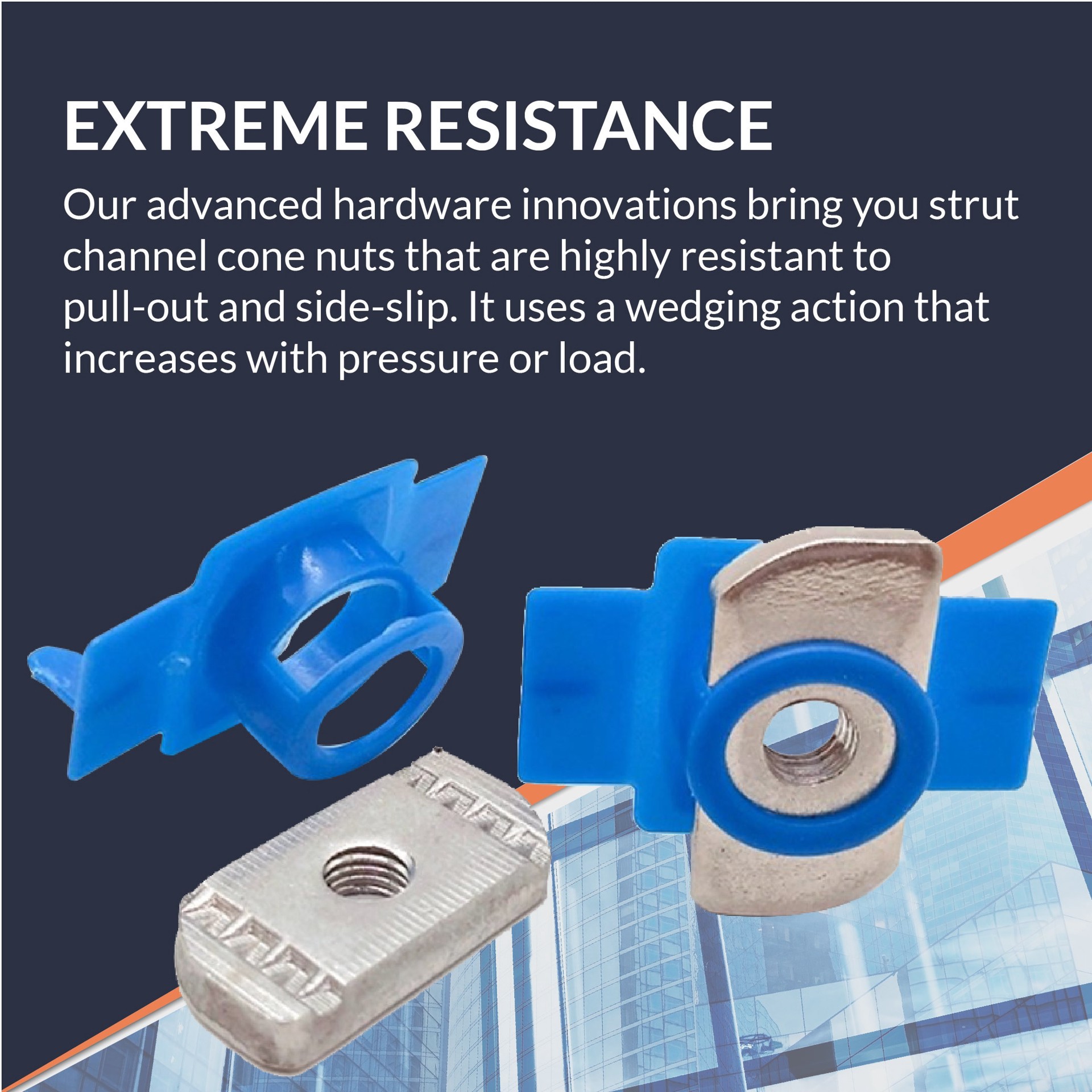 slide 3 of 6, Adamax 1/2-in Cone Strut Nut, 1 ct