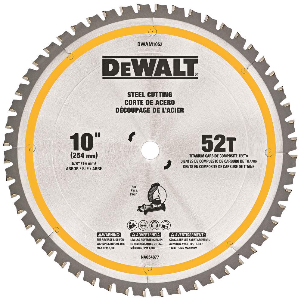 slide 1 of 4, DEWALT 10-in 52 -Tooth Tungsten carbide-tipped steel Chop saw blade Individual, 1 ct