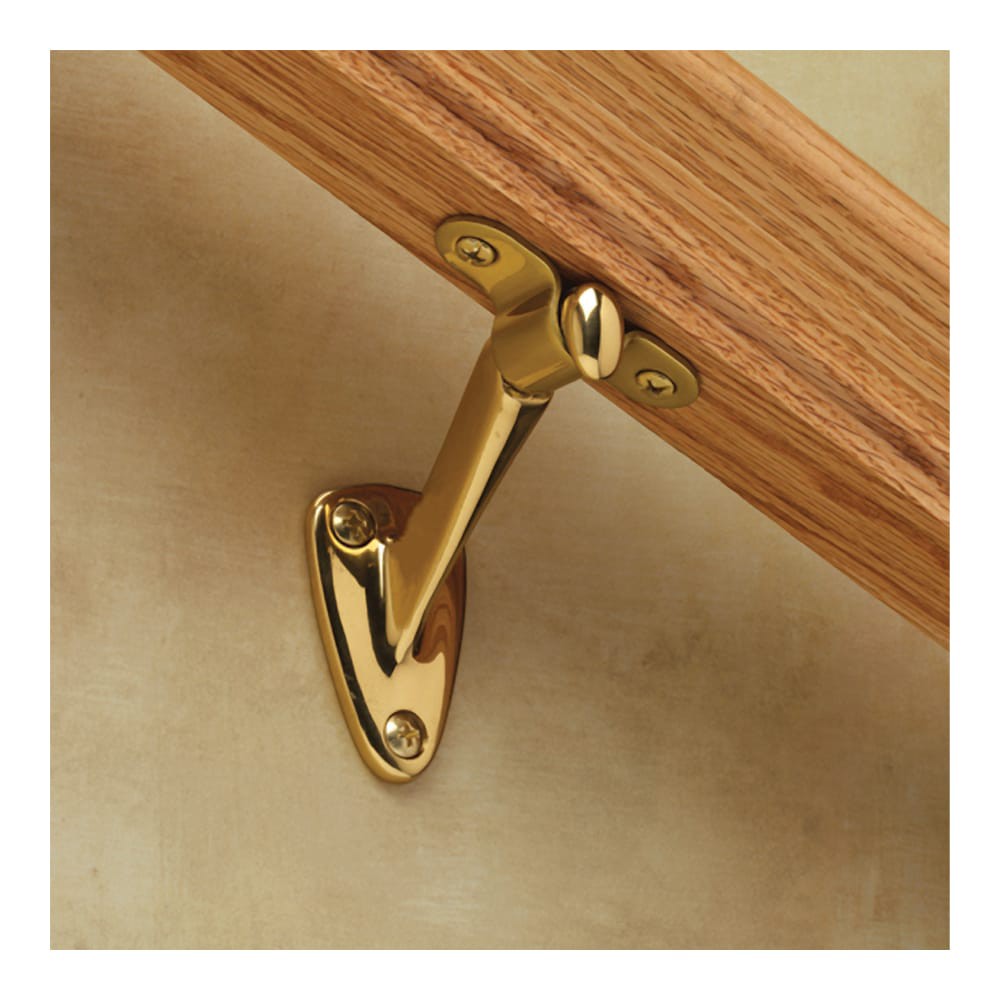 slide 5 of 5, RELIABILT 1.25-in x 3-in Brass Finished Brass Interior Handrail bracket, 1 ct