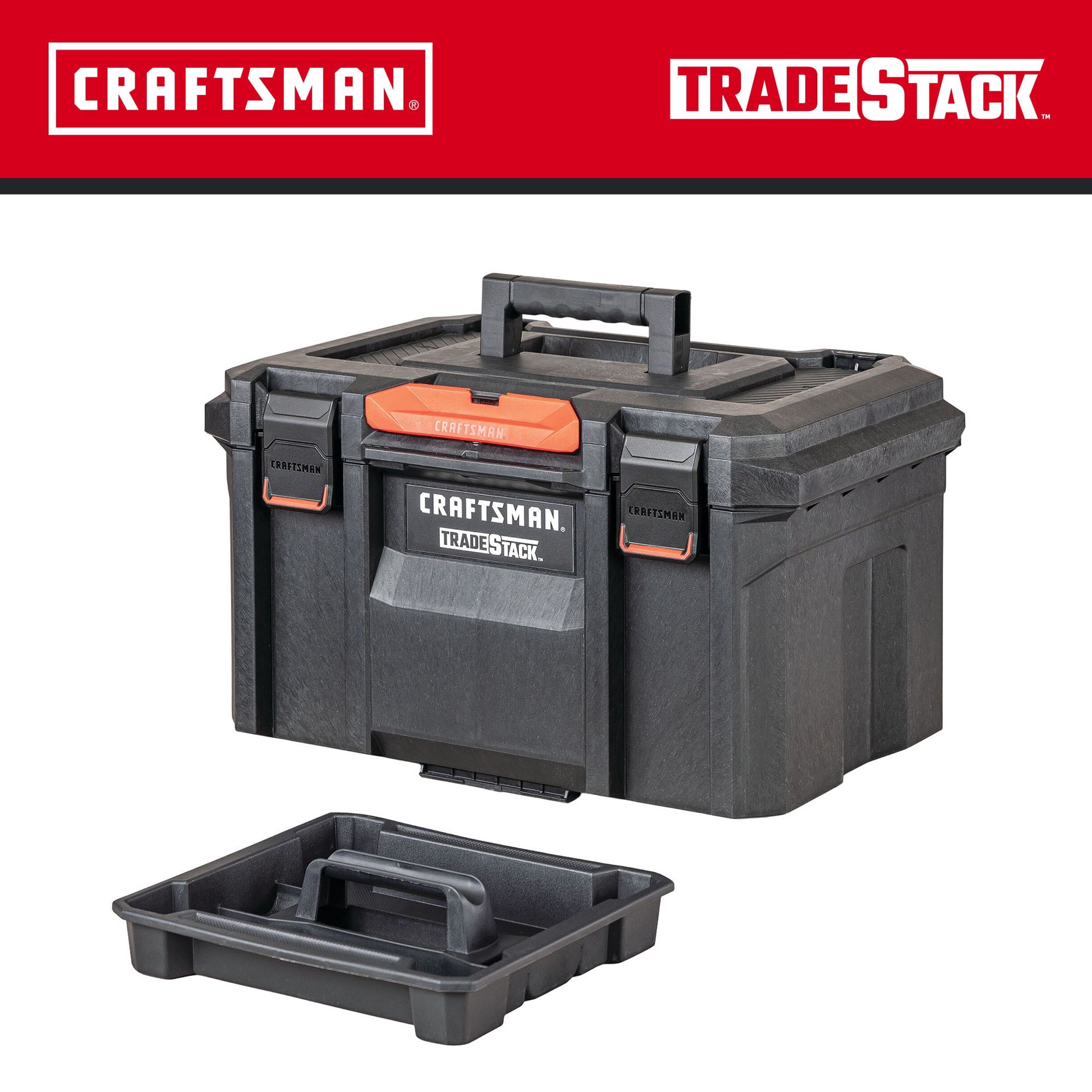 slide 2 of 6, CRAFTSMAN TRADESTACK 21.5-in W x 12.125-in H x 14.625-in D Black Structural foam Tool Box, 1 ct