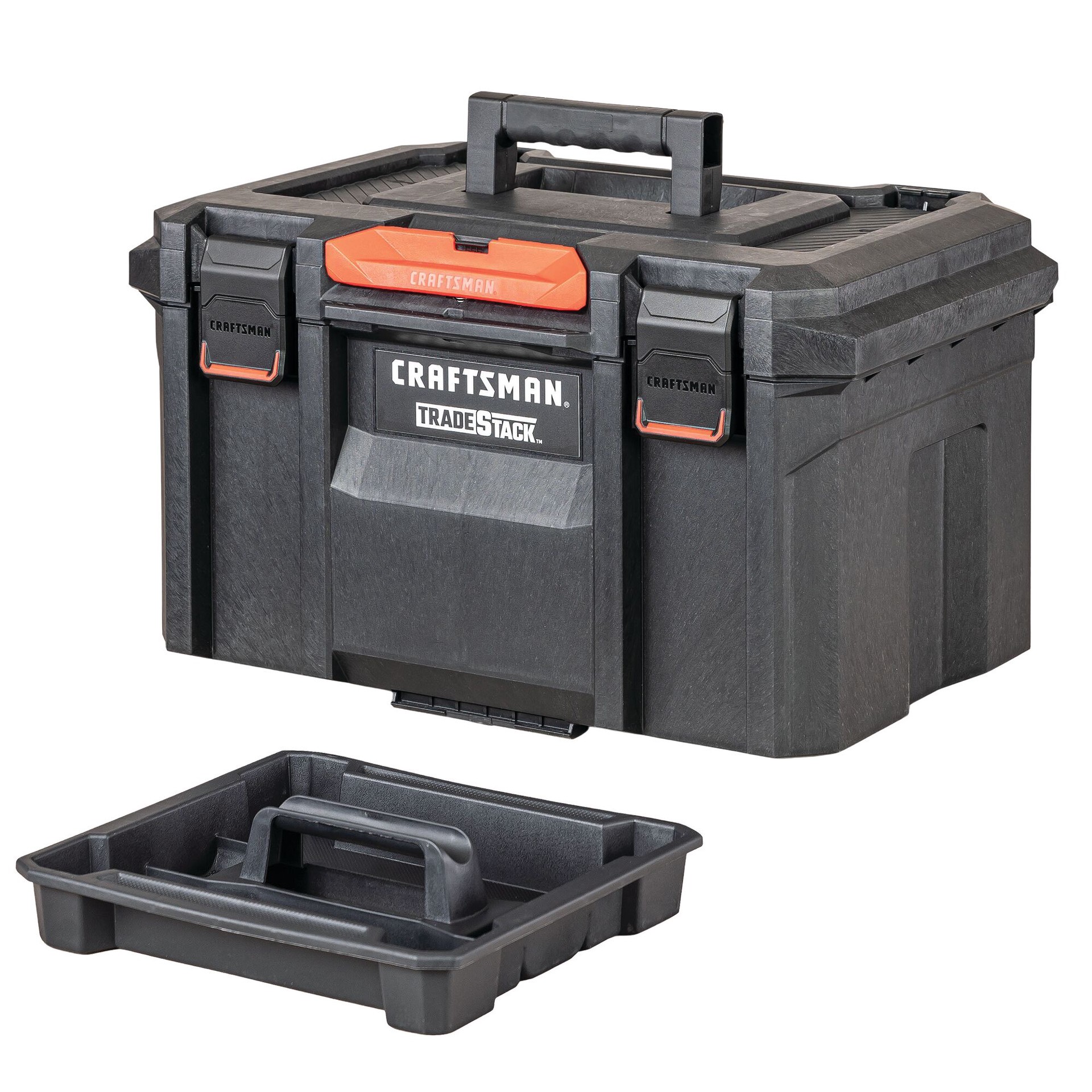 slide 1 of 6, CRAFTSMAN TRADESTACK 21.5-in W x 12.125-in H x 14.625-in D Black Structural foam Tool Box, 1 ct