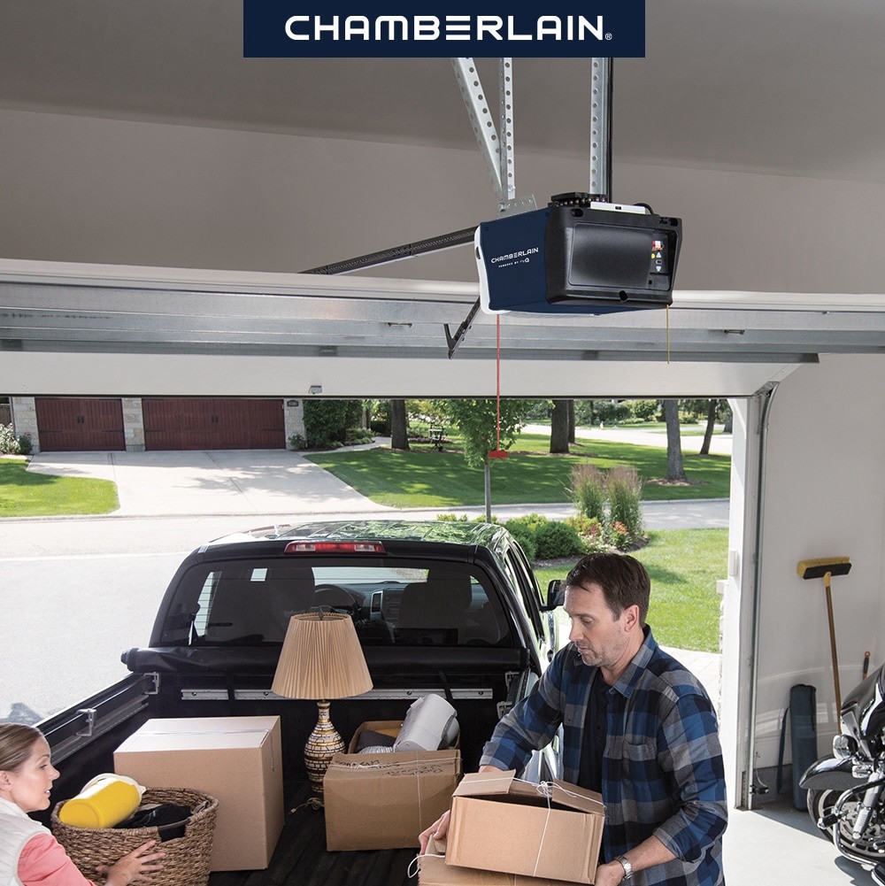 slide 4 of 6, Chamberlain 1/2 HP myQ Smart Compatible Chain drive Garage Door Opener Wi-Fi Compatibility, 1 ct