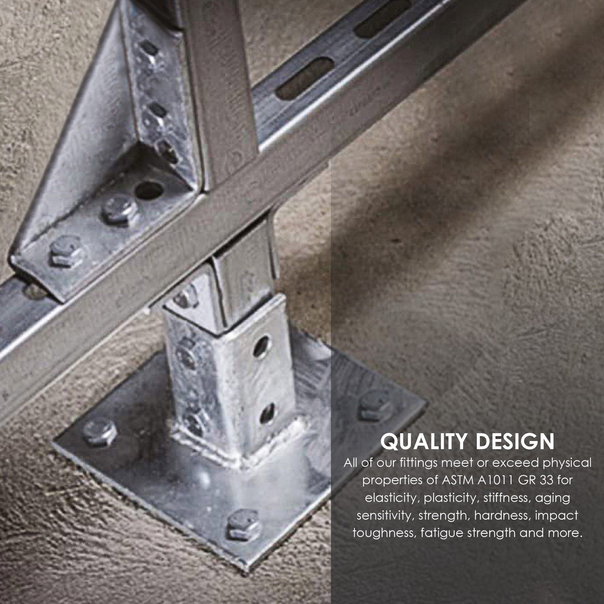 slide 5 of 6, Adamax 3-in Angled Strut Bracket, 1 ct