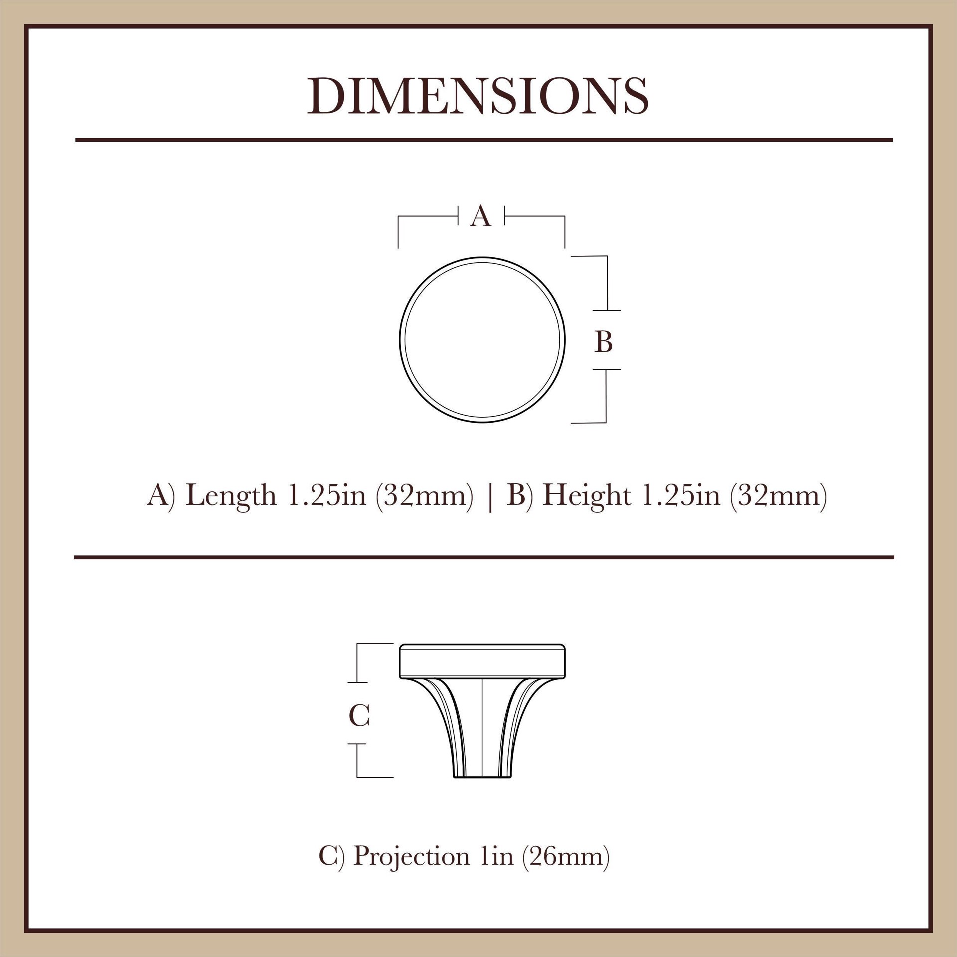 slide 6 of 6, allen + roth Lucian 1-1/4-in Brushed Brass Round Traditional Cabinet Knob, 1 ct