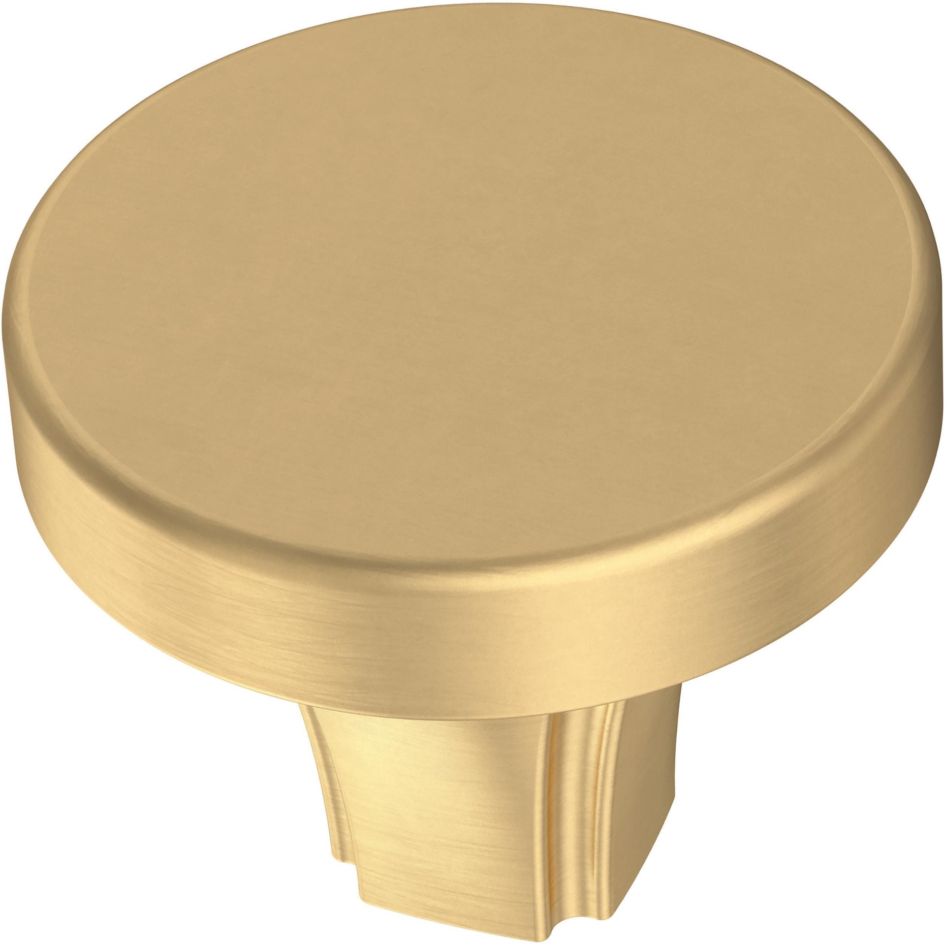 slide 1 of 6, allen + roth Lucian 1-1/4-in Brushed Brass Round Traditional Cabinet Knob, 1 ct