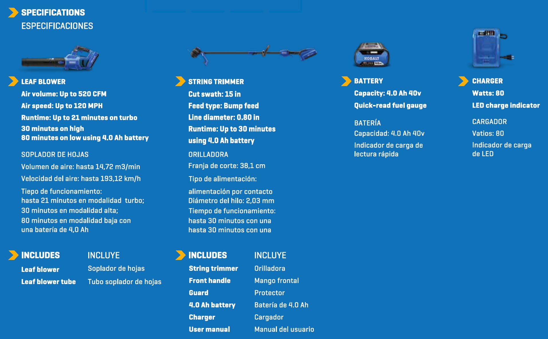 slide 4 of 6, Kobalt Gen4 40-volt Cordless Battery String Trimmer and Leaf Blower and 4.0 Ah (Battery Included) (Charger Included), 1 ct