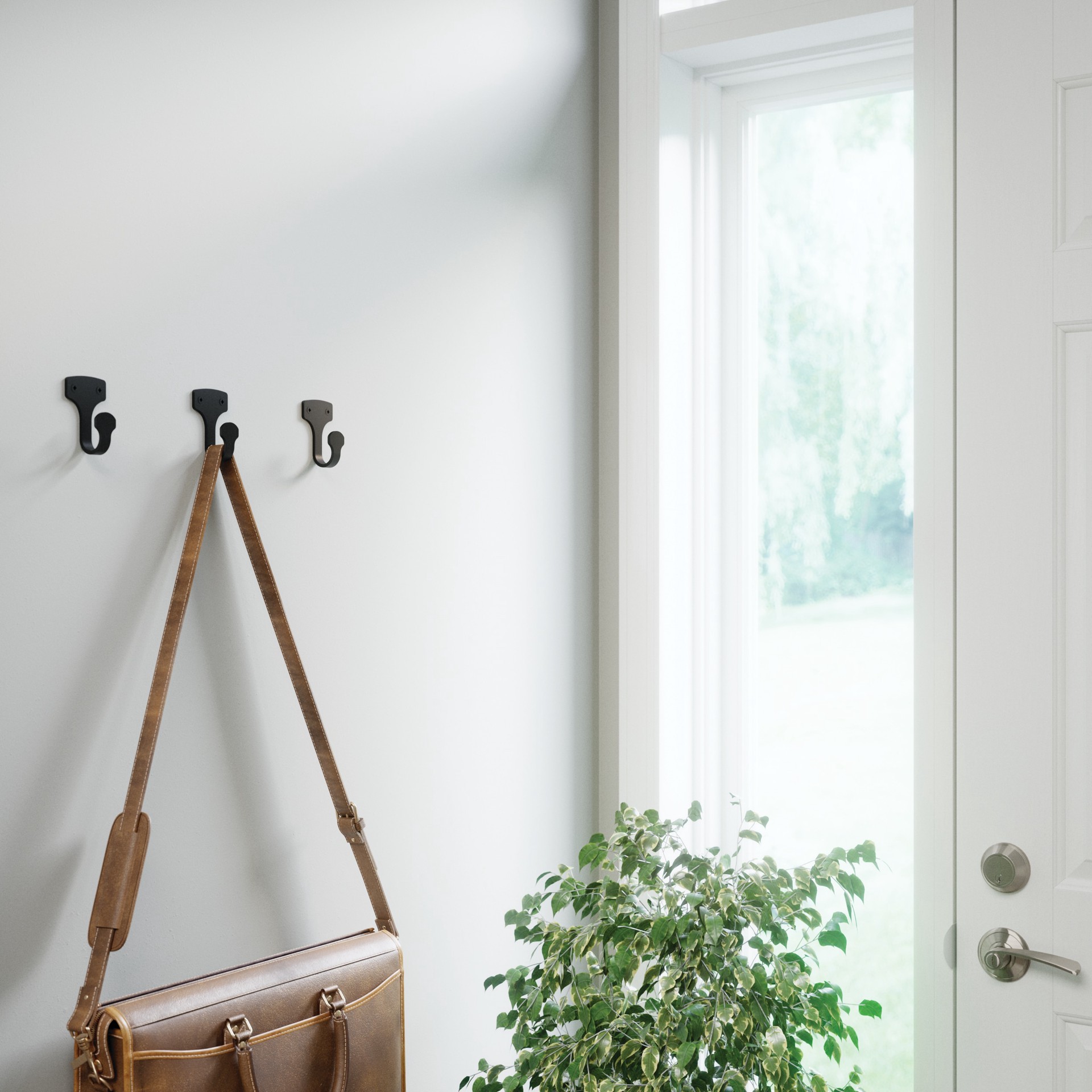 slide 2 of 6, allen + roth 1 -Hook 1.97-in x 3.18-in H Matte Black Decorative Wall Hook ( 25-lb Capacity), 1 ct