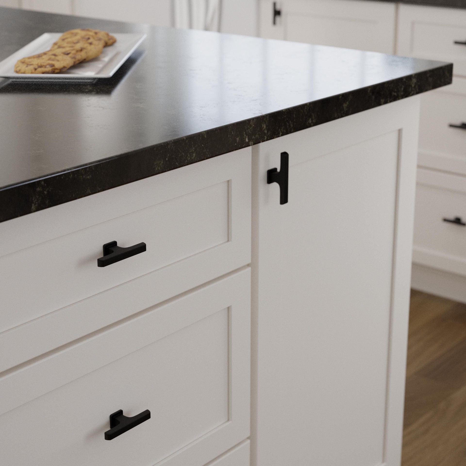 slide 2 of 6, Origin 21 Mattis 3-in Matte Black Square Modern Cabinet Knob, 1 ct