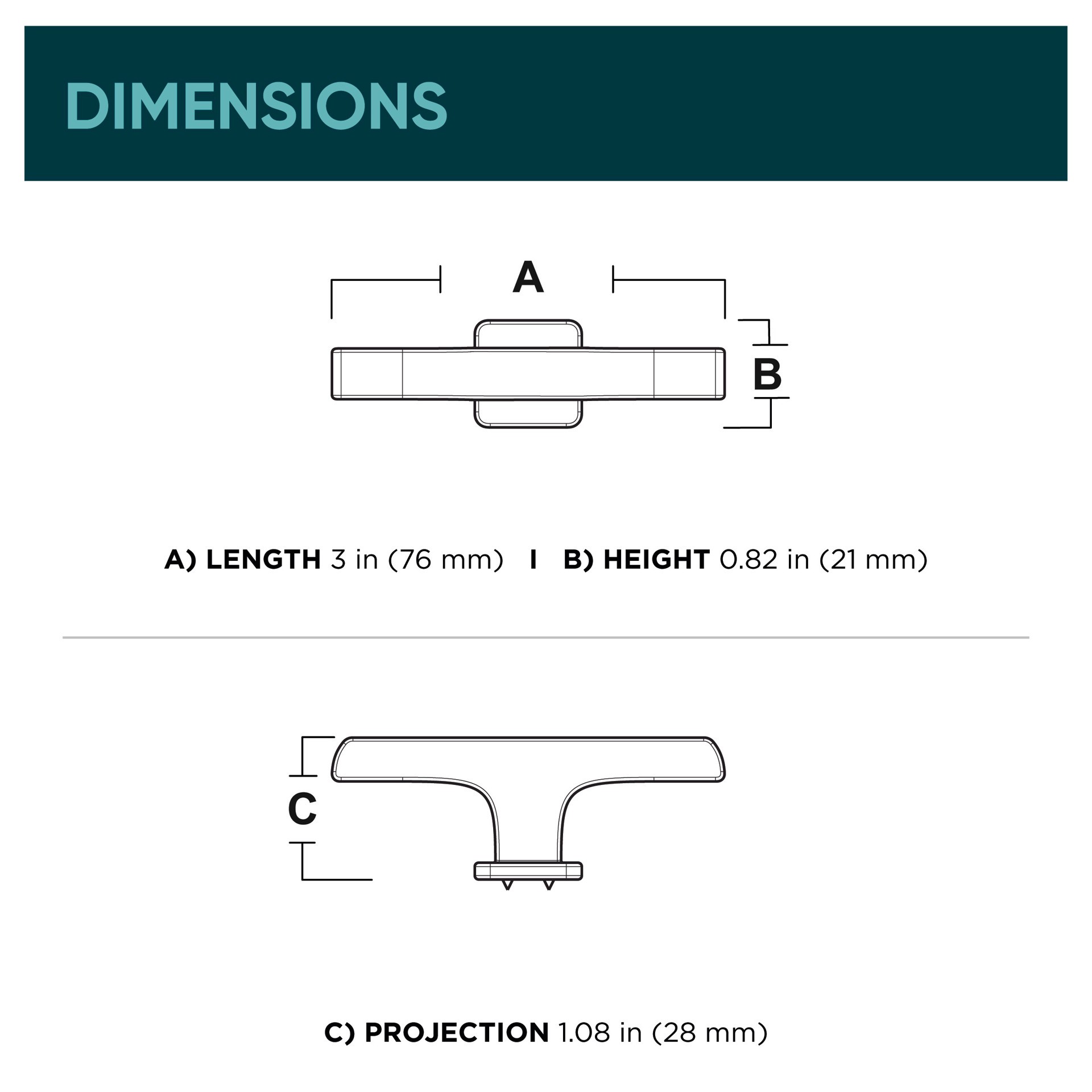 slide 6 of 6, Origin 21 Mattis 3-in Matte Black Square Modern Cabinet Knob, 1 ct