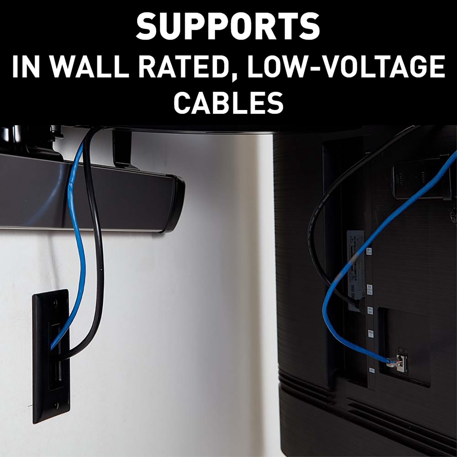 slide 4 of 6, Sanus Brush Cable Access 1 -Gang Midsize Size Black Nylon Indoor Decorator Wall Plate, 1 ct