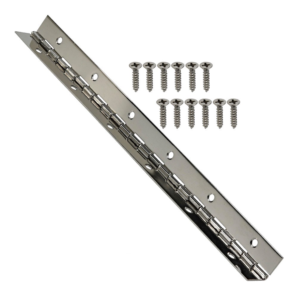 slide 2 of 6, RELIABILT 12-in H Satin Nickel Piano/Continuous Interior/Exterior Door Hinge, 1 ct
