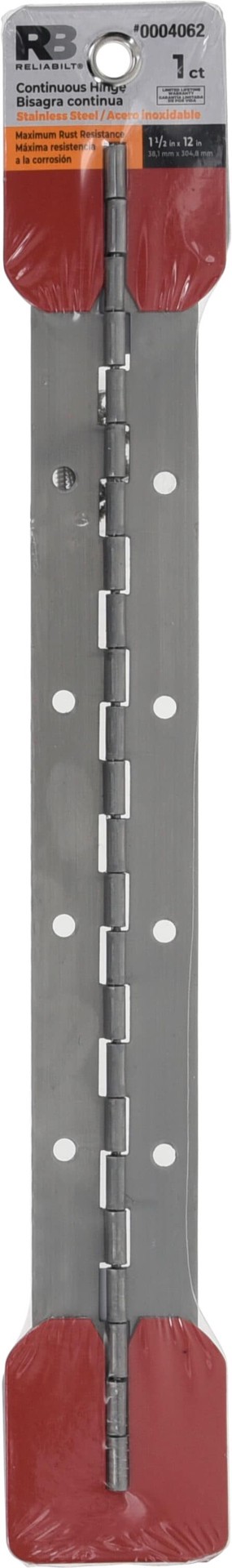 slide 3 of 6, RELIABILT 12-in H Stainless Steel Piano/Continuous Interior/Exterior Door Hinge, 1 ct