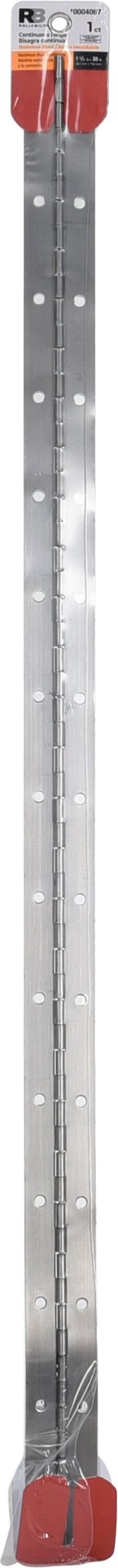 slide 3 of 6, RELIABILT 30-in H Stainless Steel Piano/Continuous Interior/Exterior Door Hinge, 1 ct