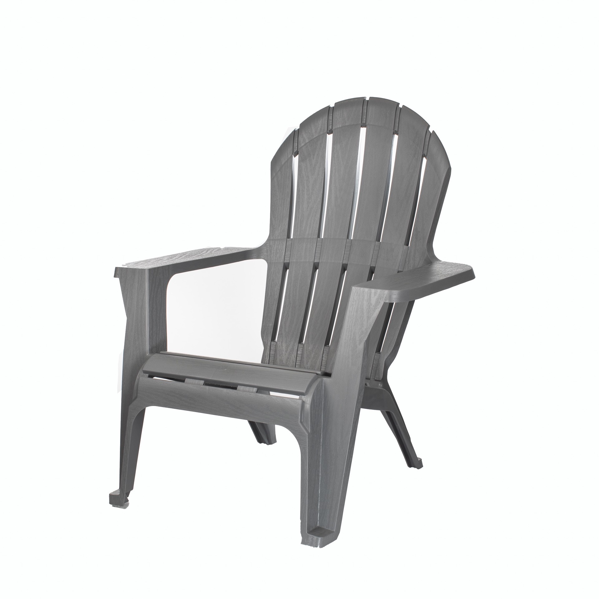 slide 1 of 6, Style Selections Patio Conversation Stackable Gray Resin Frame Stationary Adirondack Chair with Solid Seat, 1 ct