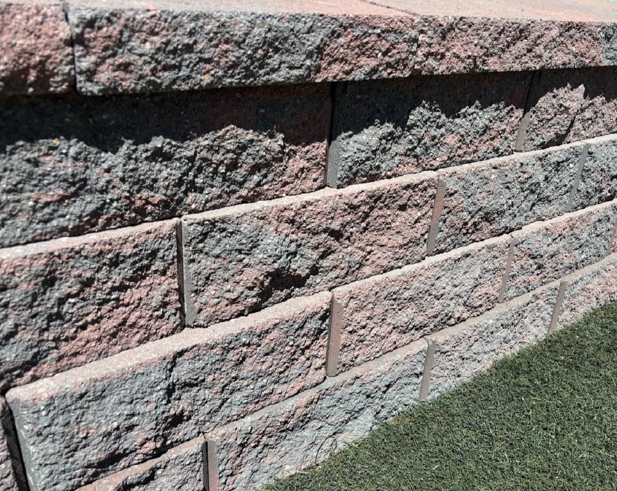 slide 3 of 3, 3-in H x 15.5-in L x 11.2-in D Red/Charcoal Concrete Retaining wall cap, 1 ct