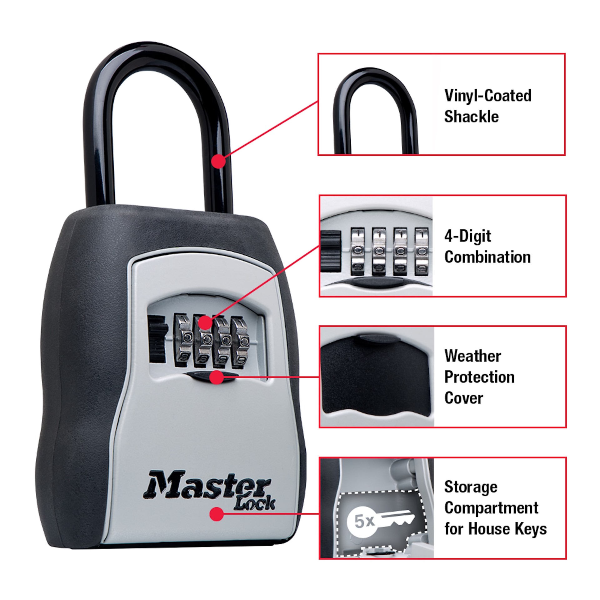 slide 2 of 6, Master Lock Combination Lock Box, 1 ct