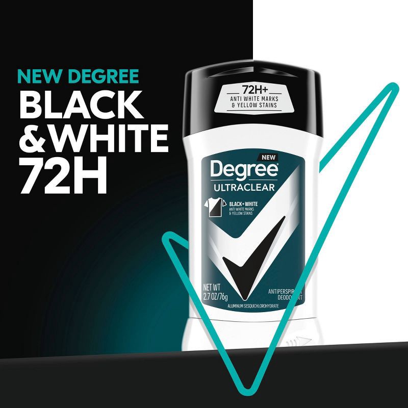 slide 4 of 7, Degree Men Ultra Clear Black + White 48-Hour Antiperspirant & Deodorant Stick - 2.7oz, 2.7 oz