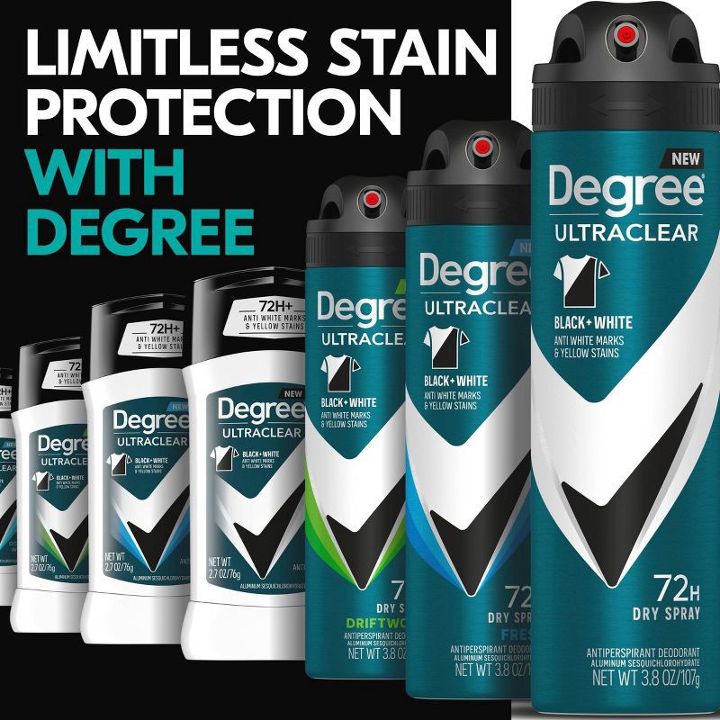 slide 5 of 7, Degree Men Ultra Clear Black + White 48-Hour Antiperspirant & Deodorant Stick - 2.7oz, 2.7 oz