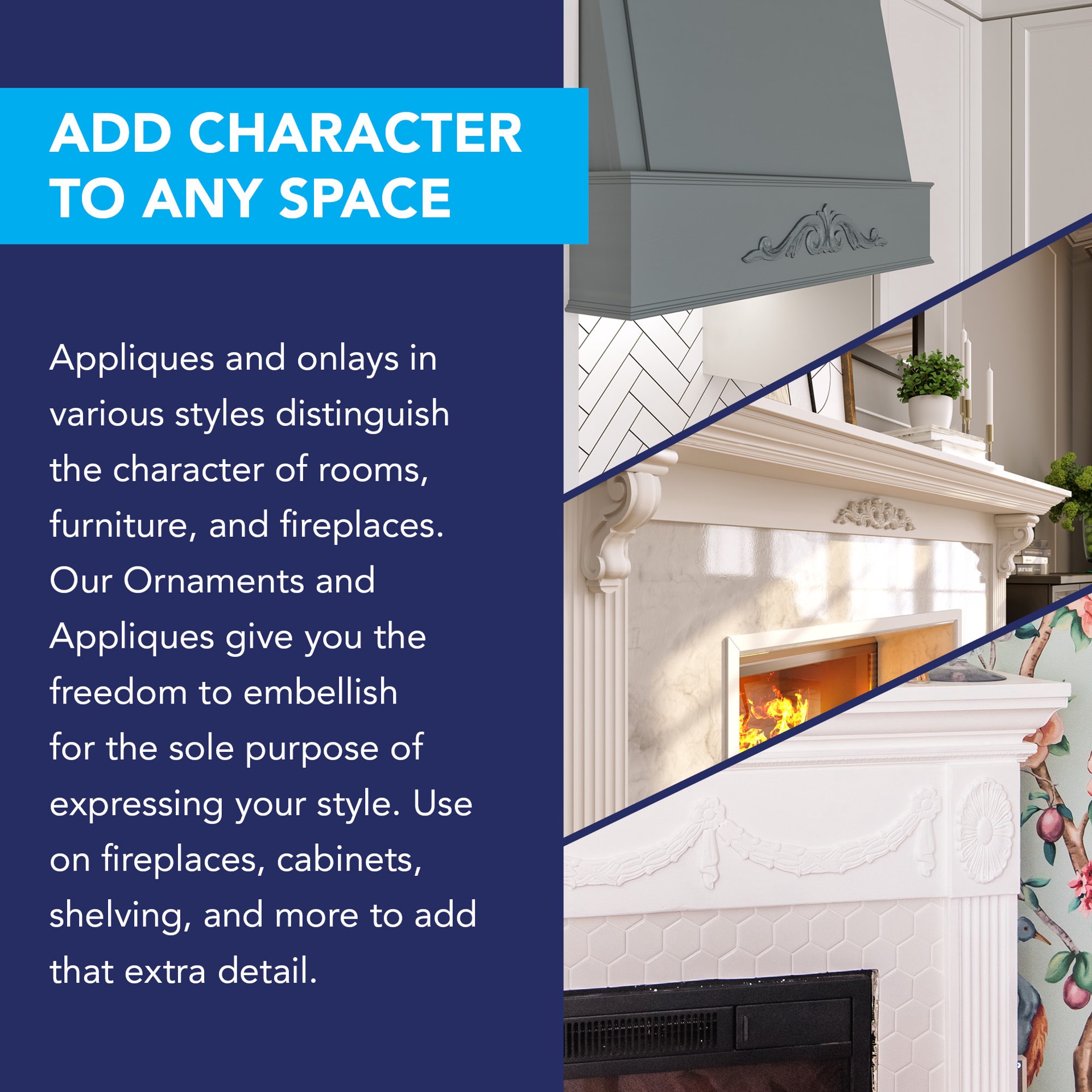 slide 4 of 4, Ornamental Mouldings 5.5-in W x 2.75-in H Acanthus Unfinished Birch Applique, 1 ct