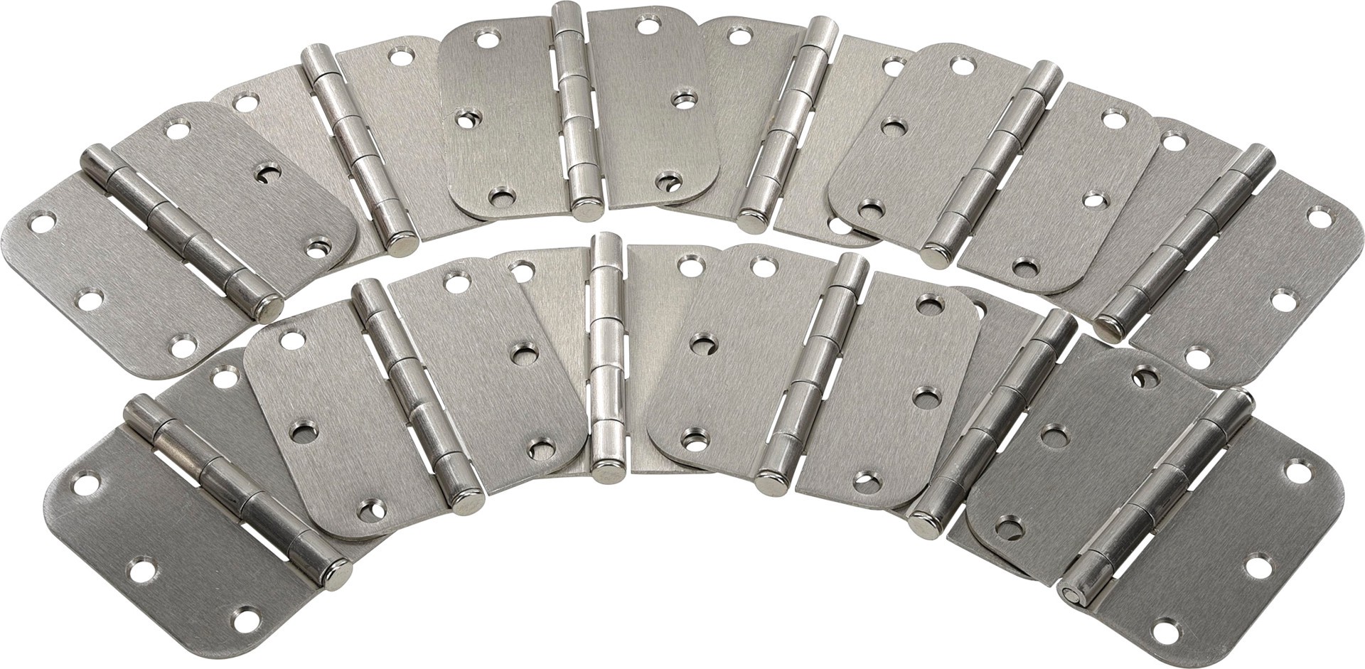 slide 4 of 6, RELIABILT 3-1/2-in H x 5/8-in Radius Satin Nickel Mortise Interior Door Hinge 12 -Pack, 1 ct