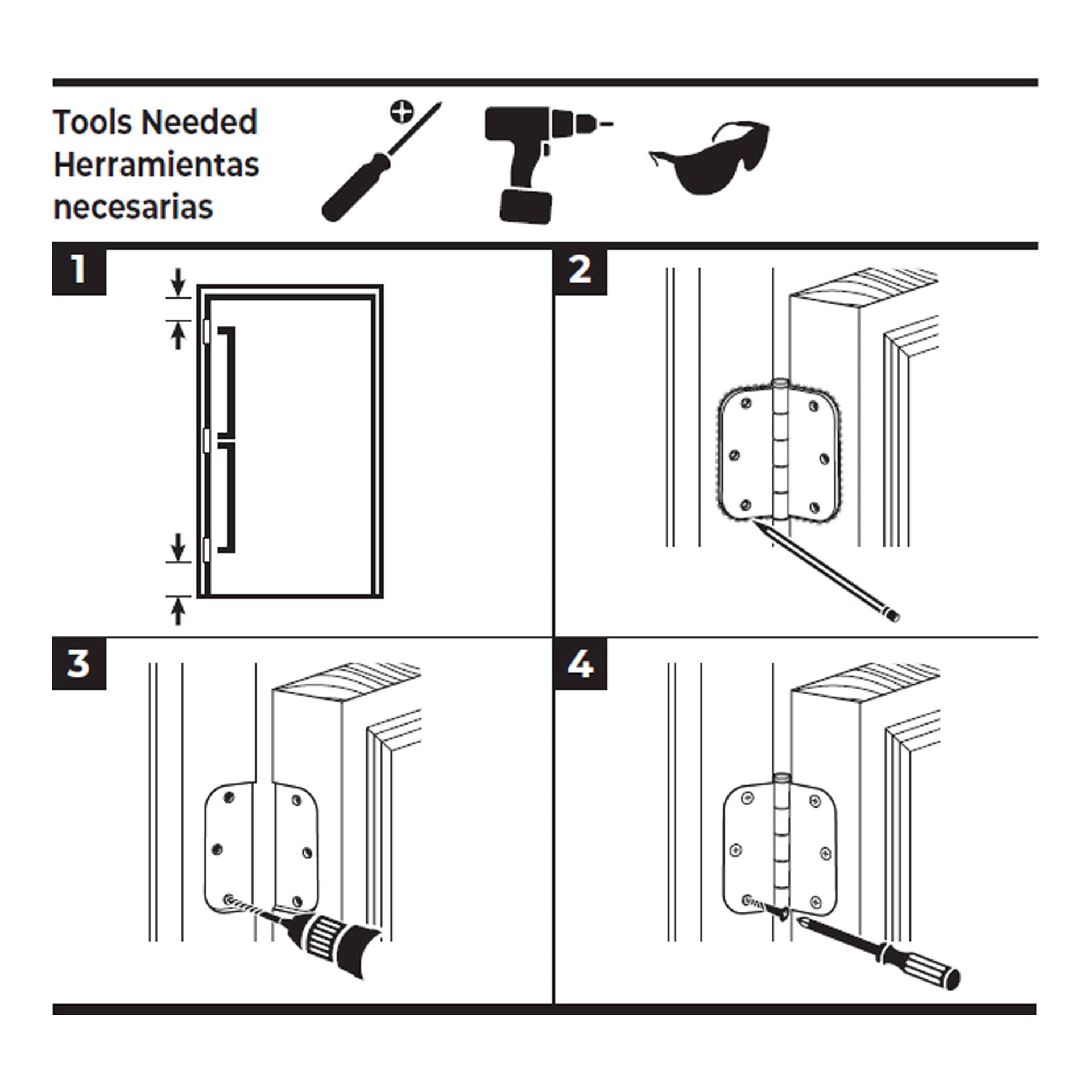 slide 6 of 6, RELIABILT 3-1/2-in H x 5/8-in Radius Satin Nickel Mortise Interior Door Hinge 12 -Pack, 1 ct