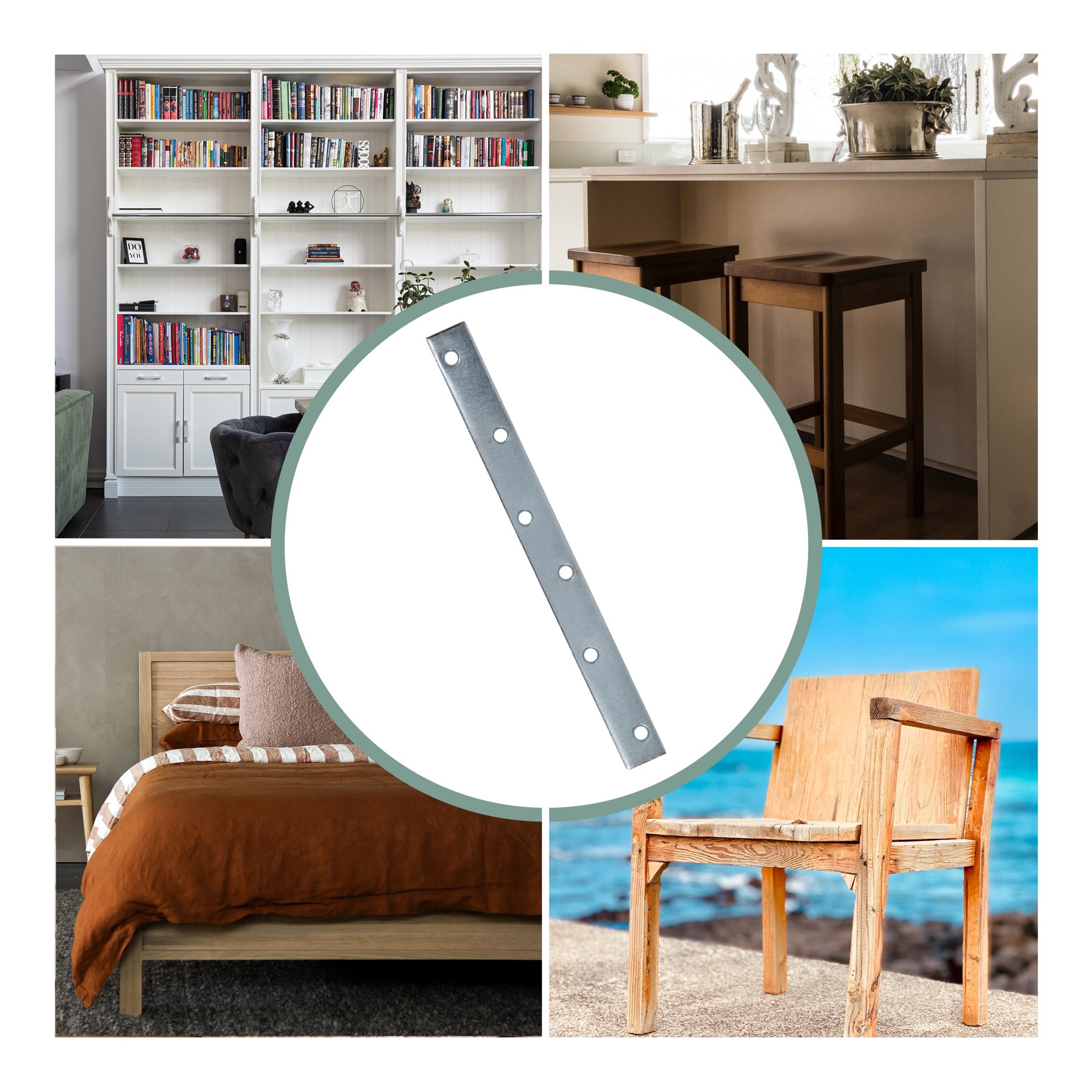 slide 3 of 4, RELIABILT 12-in x 0.17-in x 1.125-in Zinc-plated Steel Mending brace, 1 ct