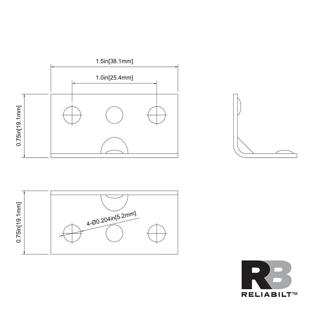 slide 6 of 6, RELIABILT 1.5-in x 0.5-in x 1.5-in Zinc-plated Steel Corner brace 4 -Pack, 1 ct