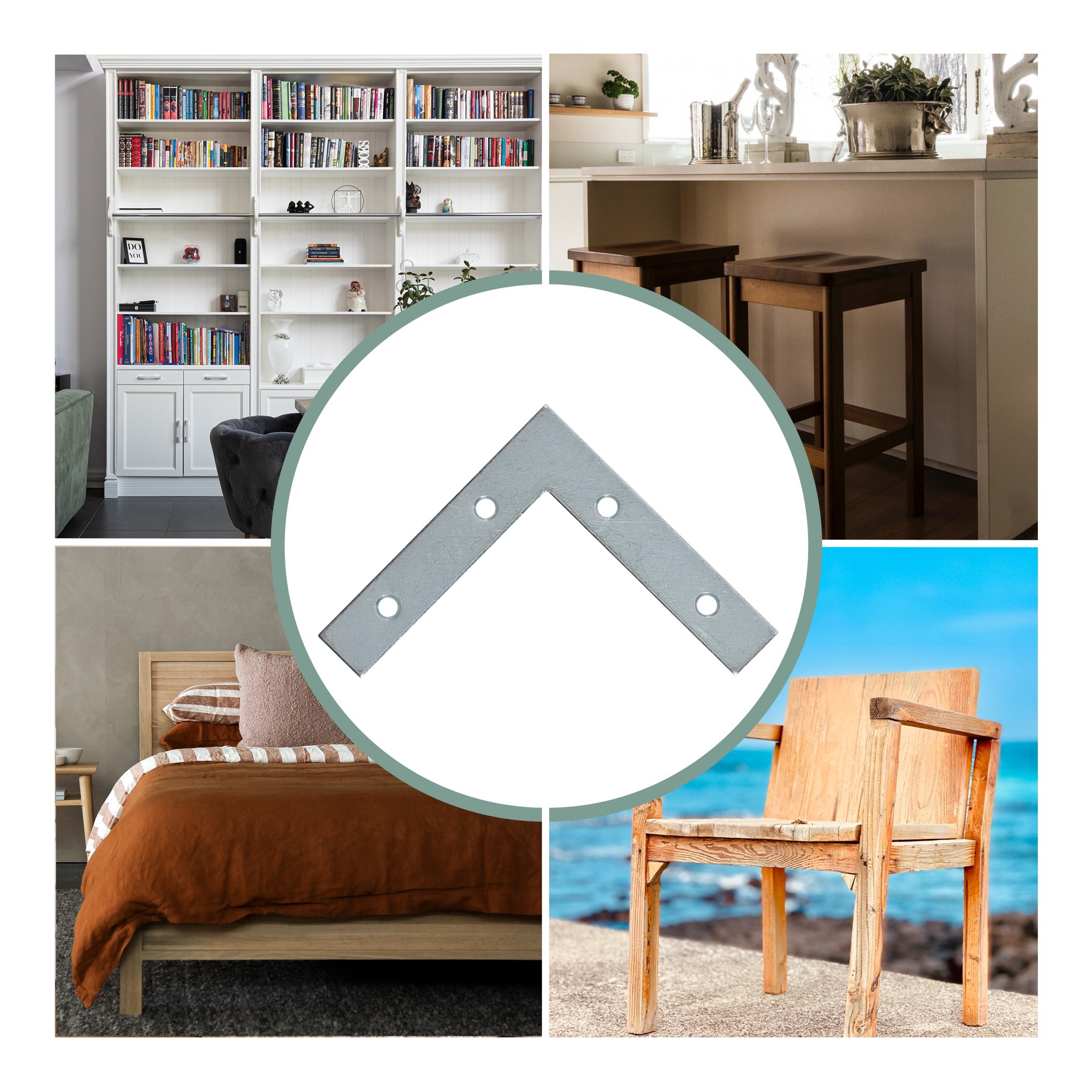 slide 5 of 6, RELIABILT 2-in x 0.625-in x 2-in Zinc-plated Steel Corner brace 4 -Pack, 1 ct