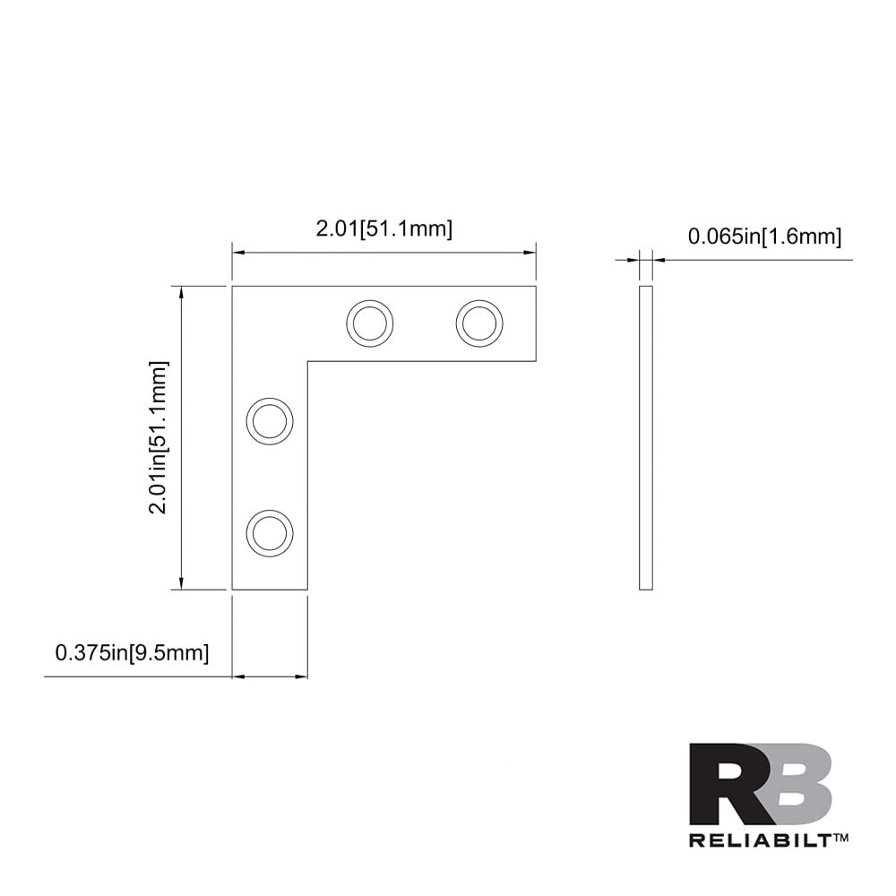 slide 6 of 6, RELIABILT 2-in x 0.625-in x 2-in Zinc-plated Steel Corner brace 4 -Pack, 1 ct