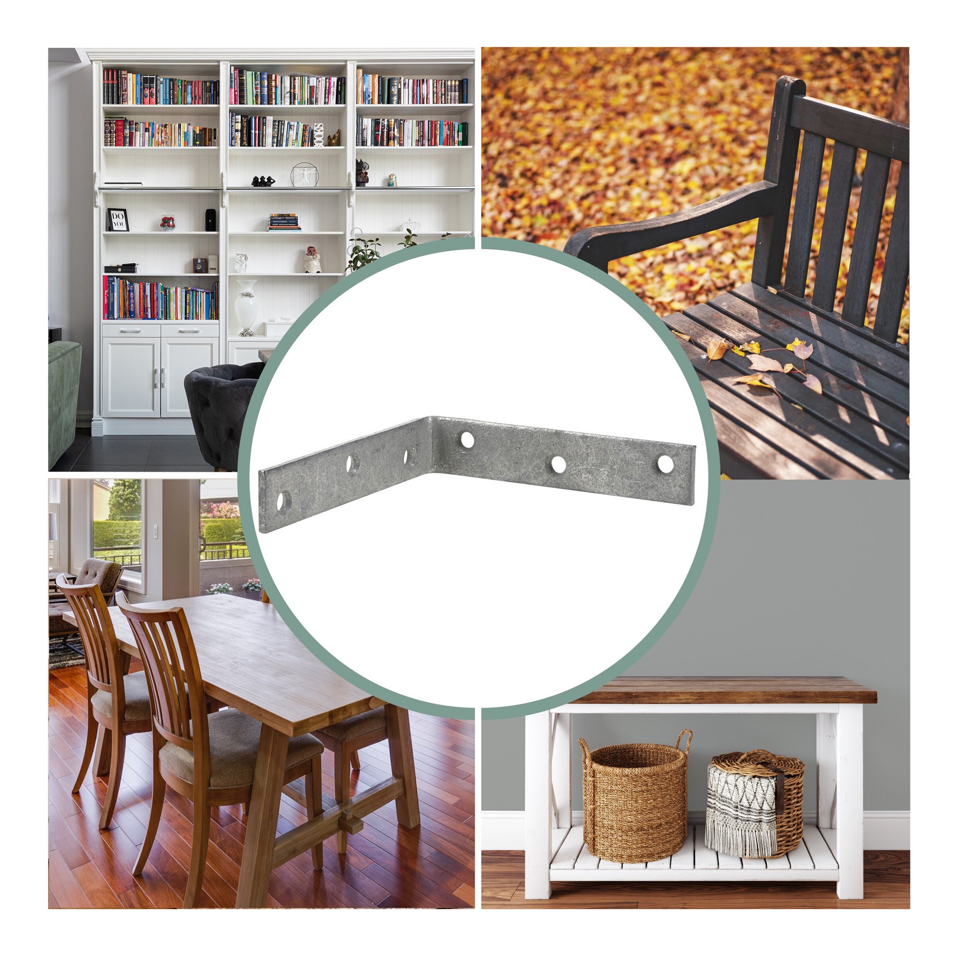 slide 3 of 4, RELIABILT 5-in x 1-in x 5-in Galvanized Steel Corner brace, 1 ct