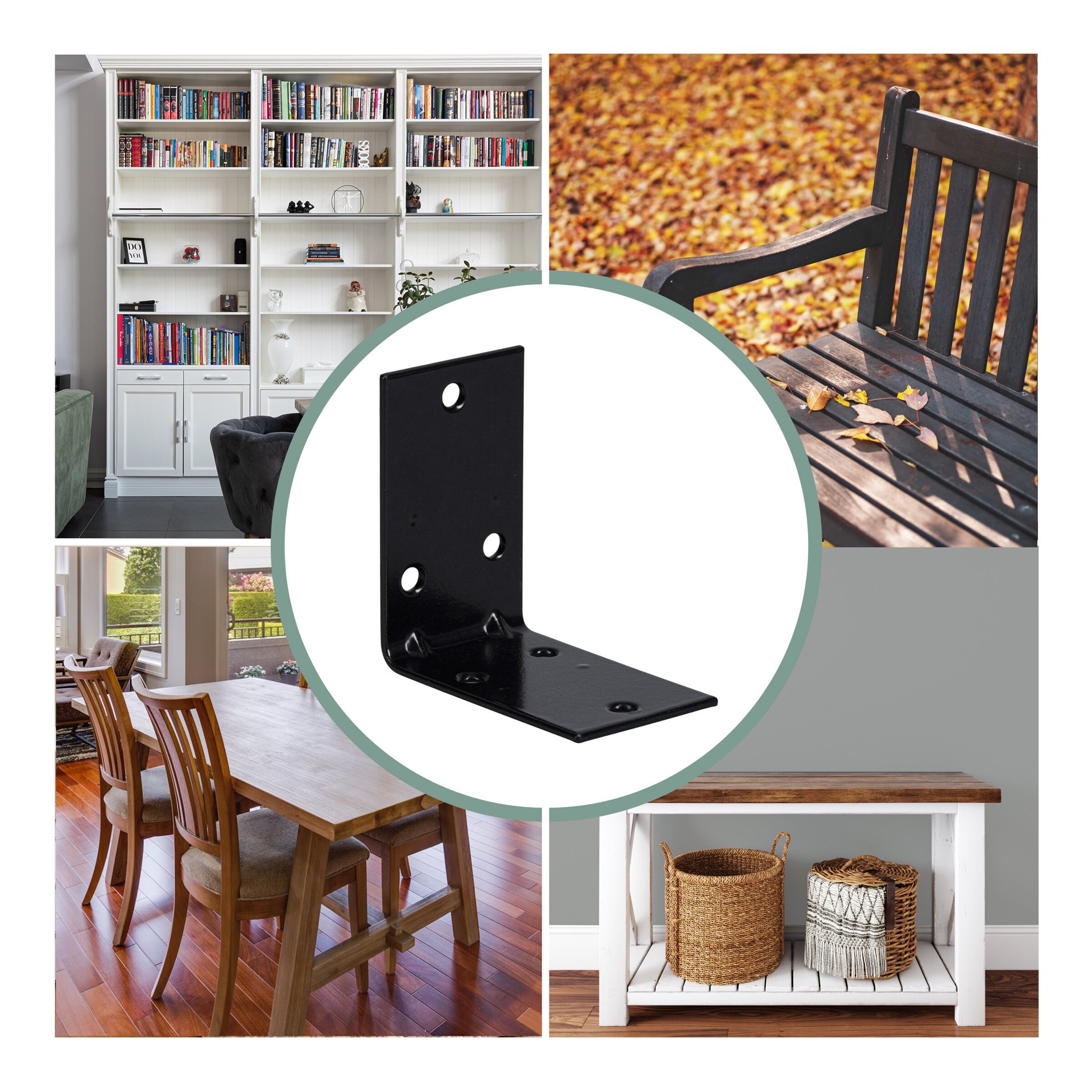 slide 5 of 5, RELIABILT 2.5-in x 0.625-in x 2.5-in Black Steel Corner brace, 1 ct