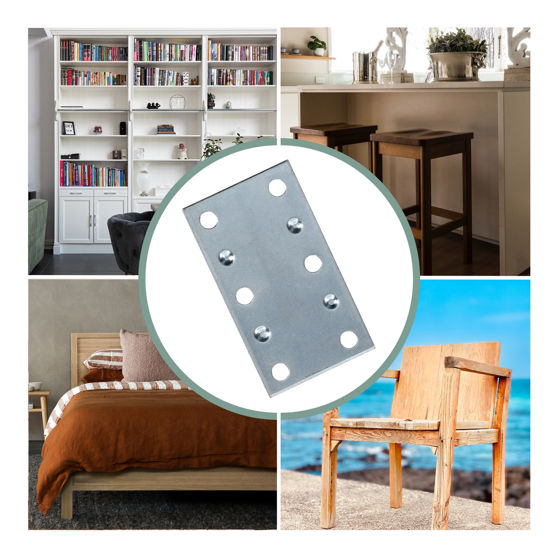 slide 5 of 6, RELIABILT 2.5-in x 0.07-in x 1.38-in Zinc-plated Steel Mending brace 4 -Pack, 1 ct