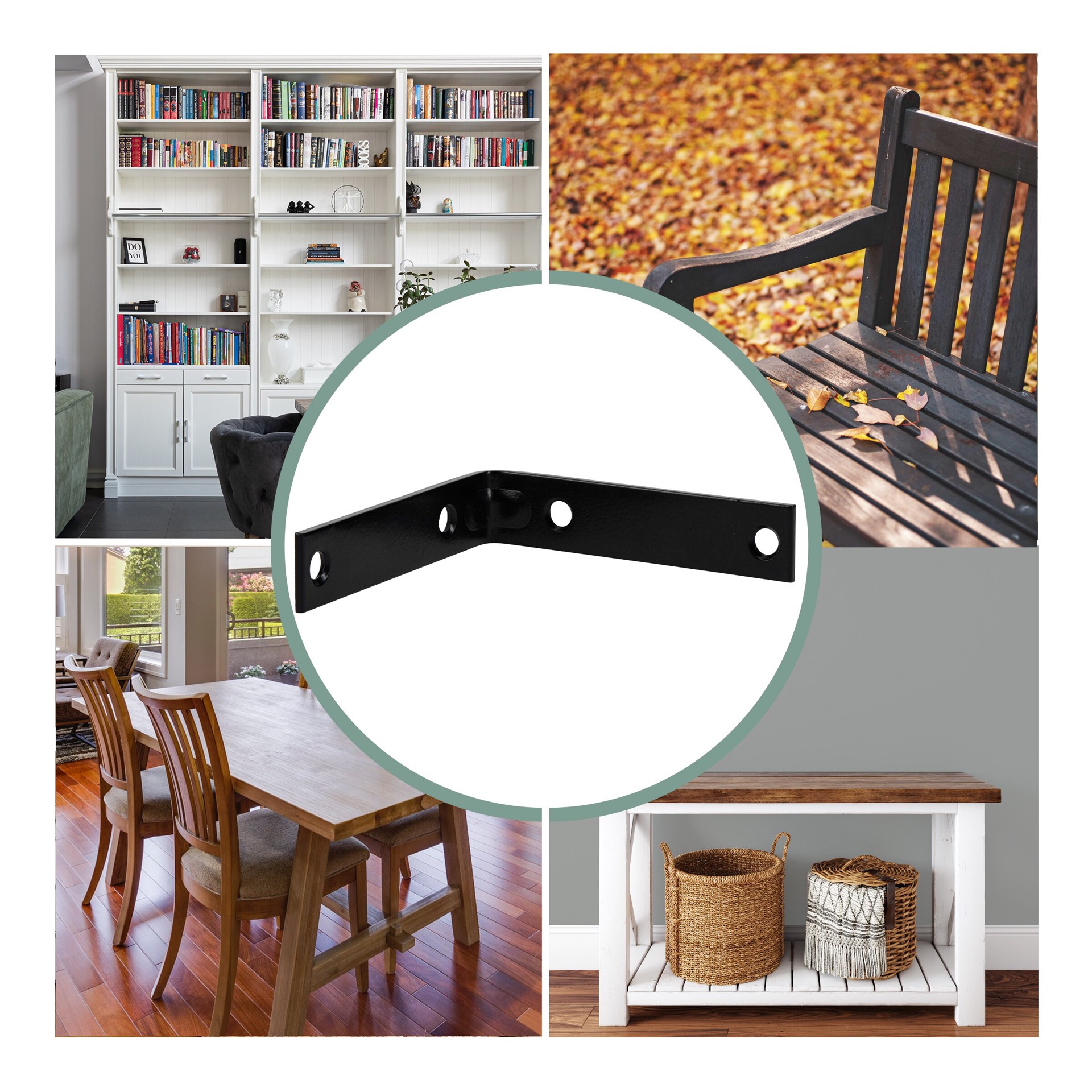 slide 5 of 5, RELIABILT 4-in x 0.875-in x 4-in Black Steel Corner brace, 1 ct