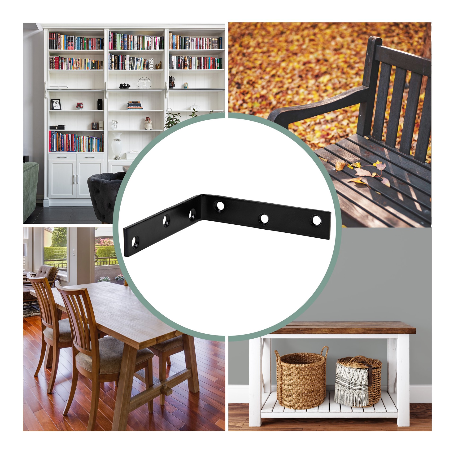 slide 3 of 4, RELIABILT 5-in x 1-in x 5-in Black Steel Corner brace, 1 ct