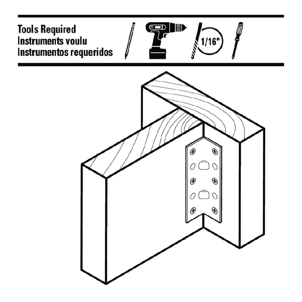 slide 4 of 6, RELIABILT 2.5-in x 0.625-in x 2.5-in Zinc-plated Steel Corner brace 4 -Pack, 1 ct