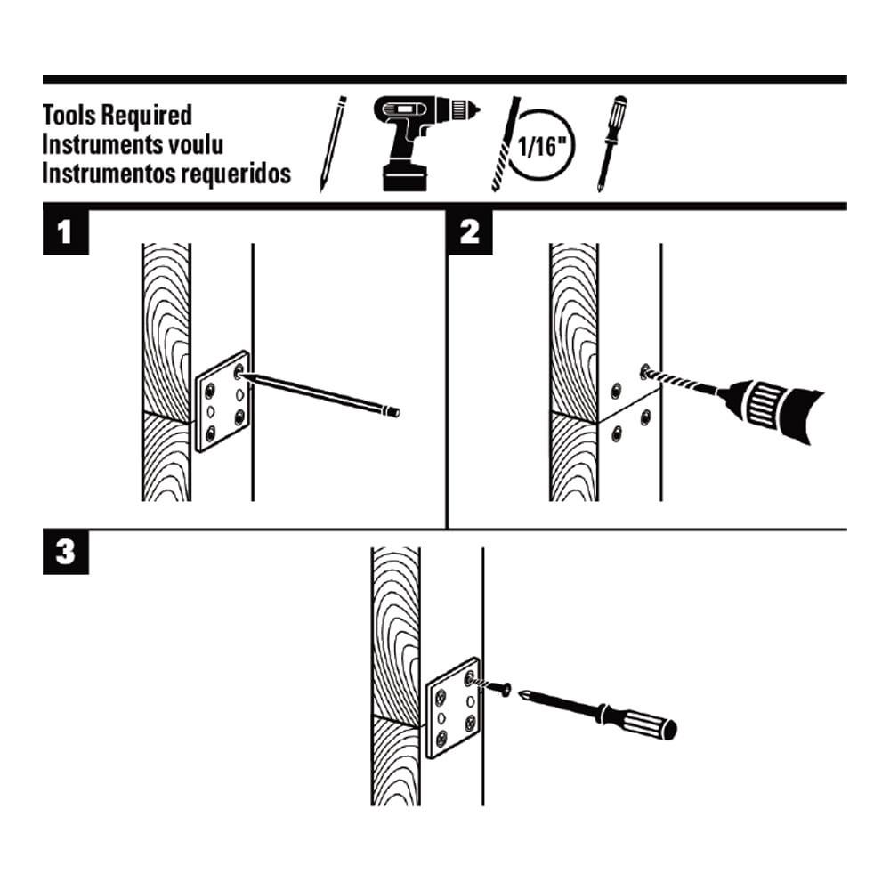 slide 4 of 6, RELIABILT 1.5-in x 0.06-in x 1.38-in Zinc-plated Steel Mending brace 4 -Pack, 1 ct