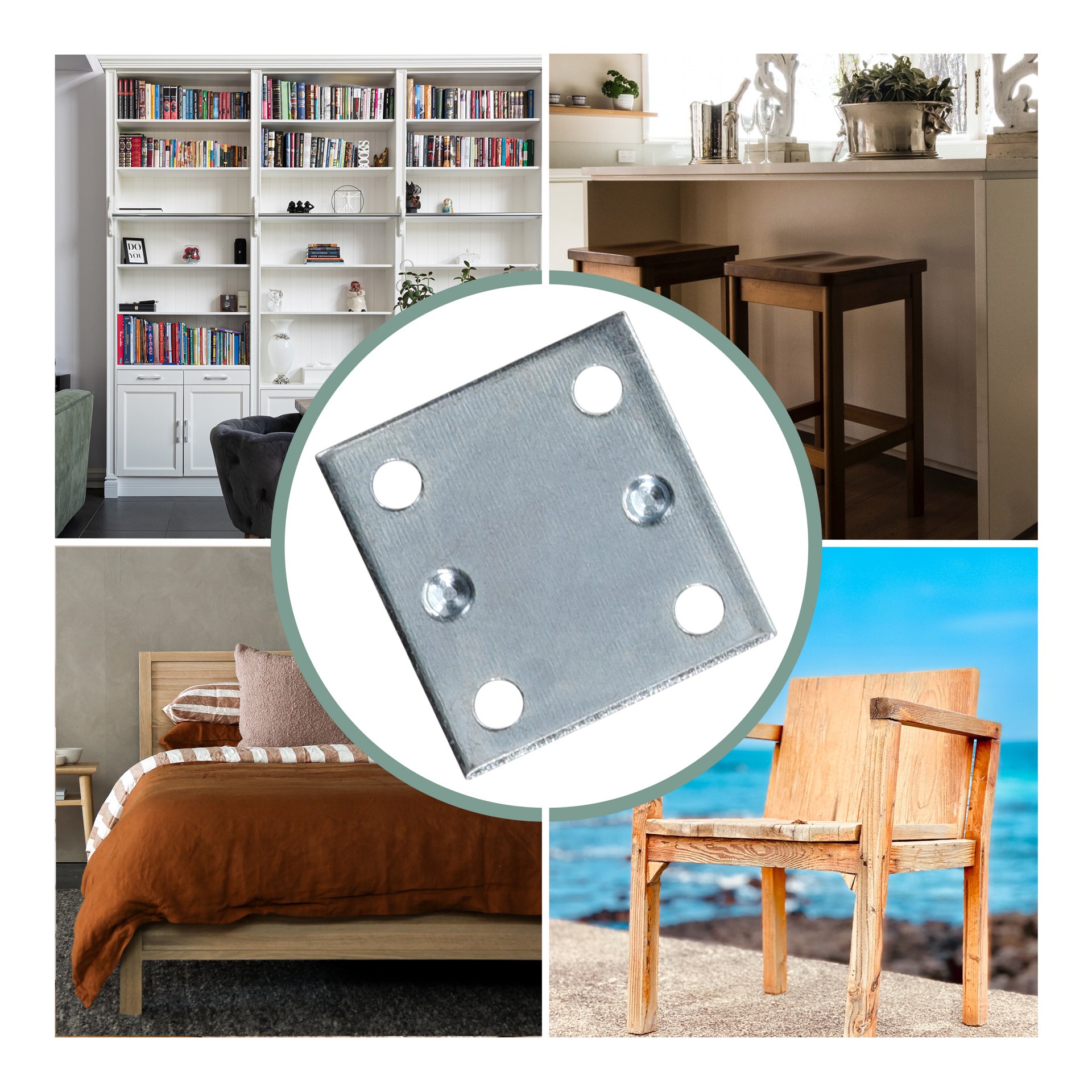 slide 5 of 6, RELIABILT 1.5-in x 0.06-in x 1.38-in Zinc-plated Steel Mending brace 4 -Pack, 1 ct