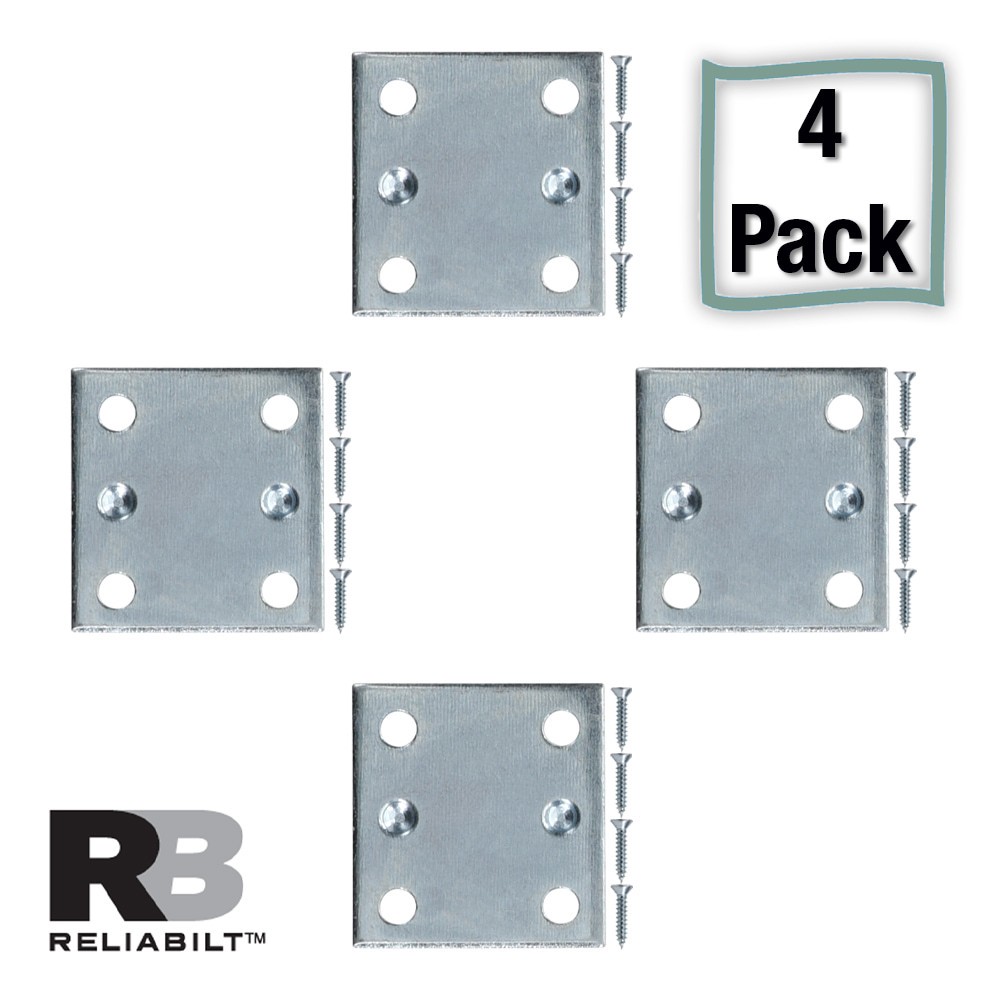 slide 1 of 6, RELIABILT 1.5-in x 0.06-in x 1.38-in Zinc-plated Steel Mending brace 4 -Pack, 1 ct