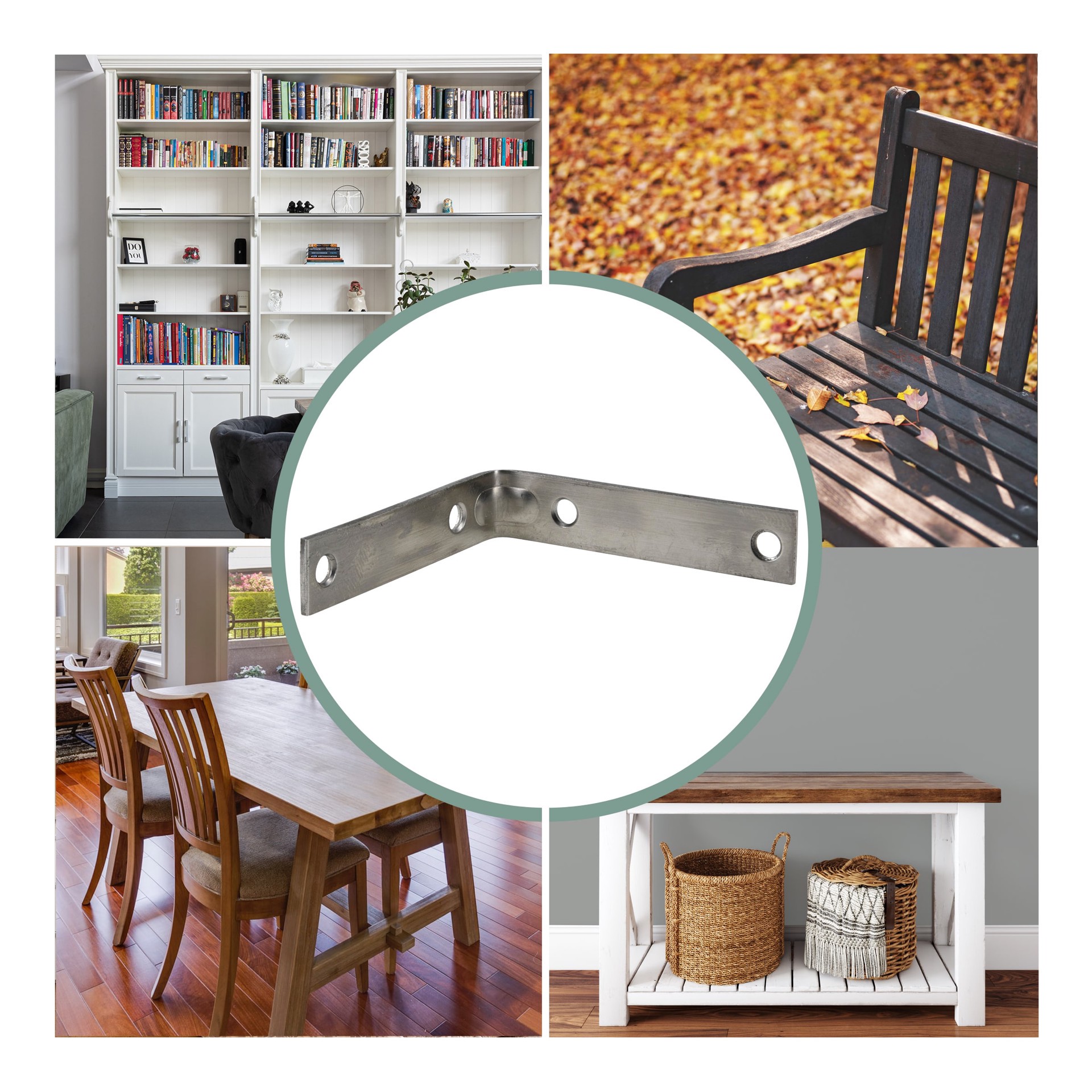 slide 4 of 5, RELIABILT 4-in x 0.875-in x 4-in Stainless steel Steel Corner brace 4 -Pack, 1 ct