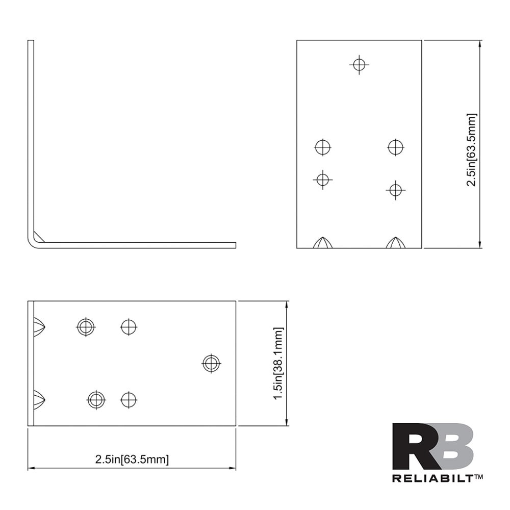 slide 4 of 4, RELIABILT 2.5-in x 0.625-in x 2.5-in Zinc-plated Steel Corner brace, 1 ct
