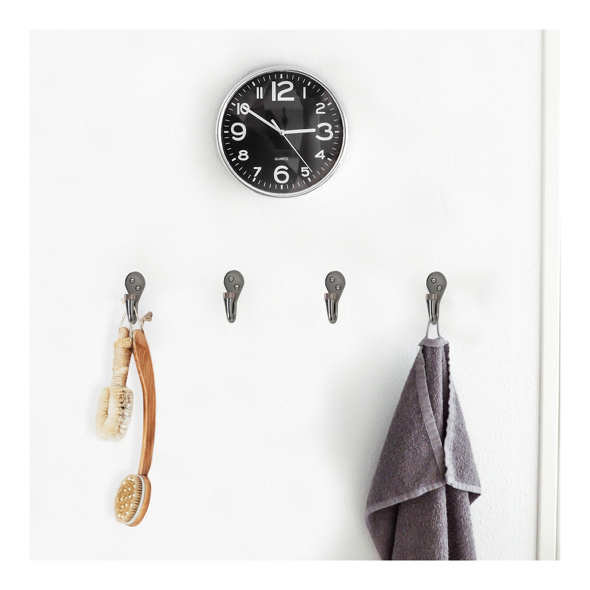 slide 5 of 6, RELIABILT 2 -Pack 1 -Hook 0.73-in x 1.47-in H Satin Nickel Decorative Wall Hook ( 30-lb Capacity), 1 ct